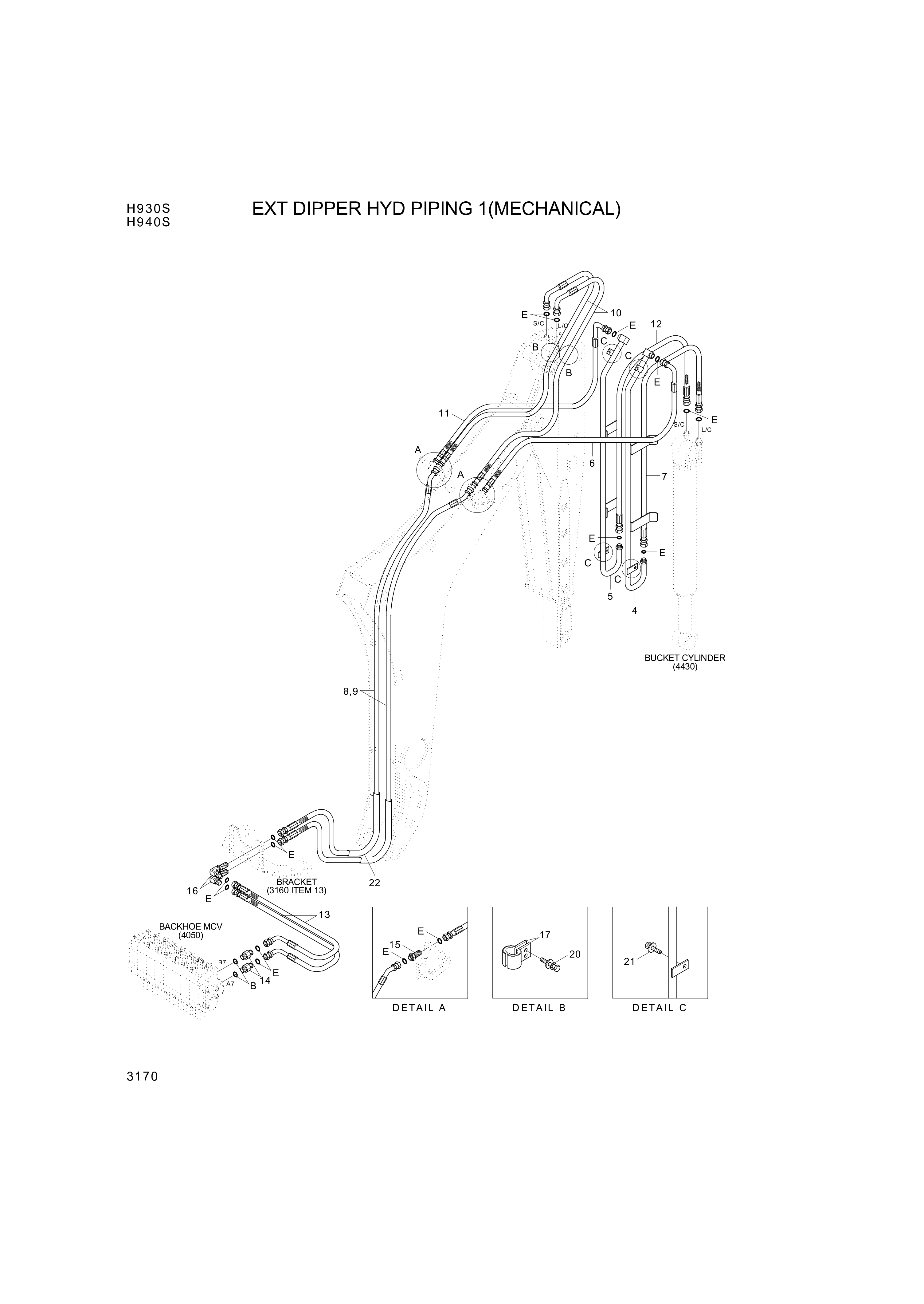 drawing for Hyundai Construction Equipment P930-086023 - HOSE ASSY-ORFS&THD (figure 3)
