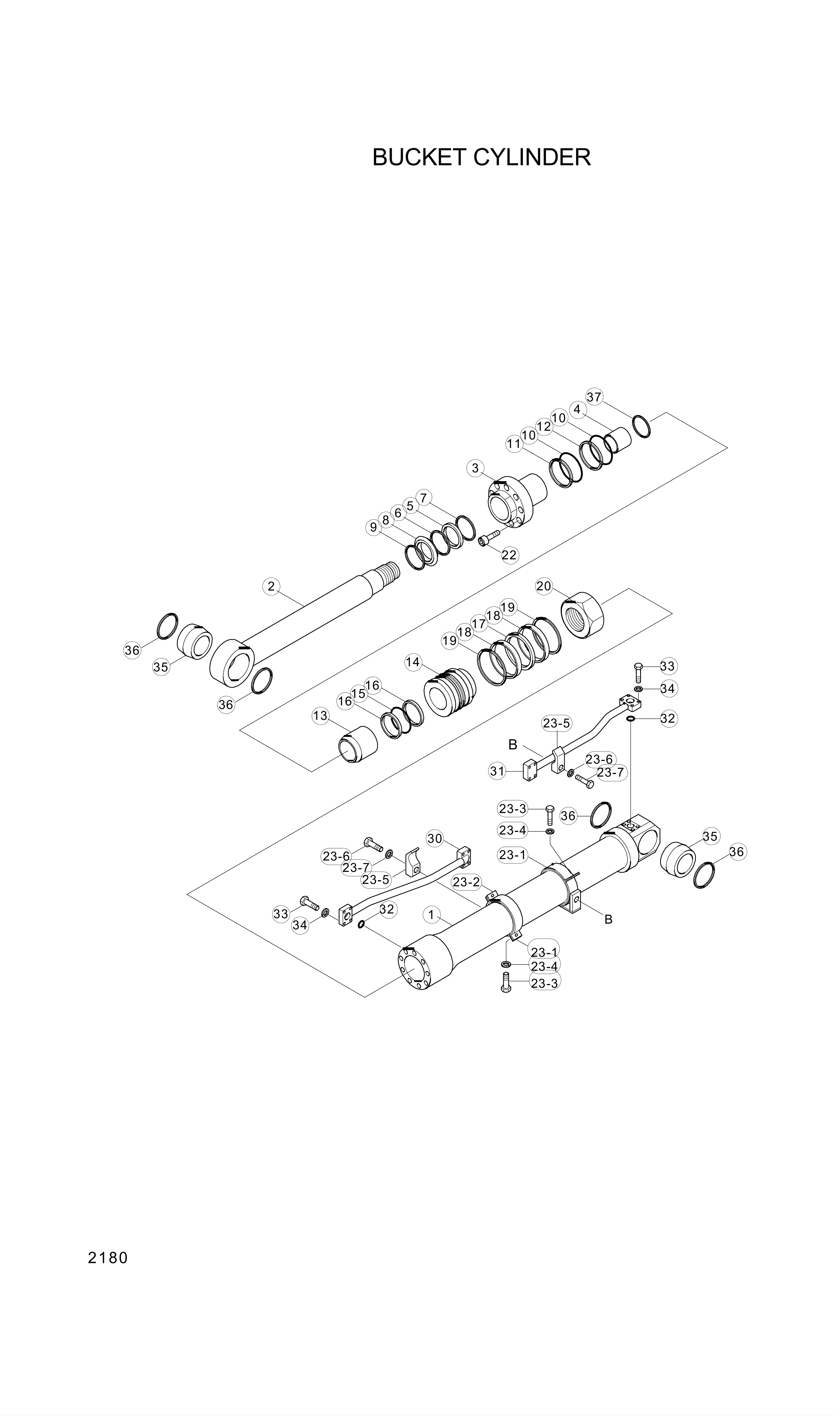 drawing for Hyundai Construction Equipment 31YC-11080C - BUSHING