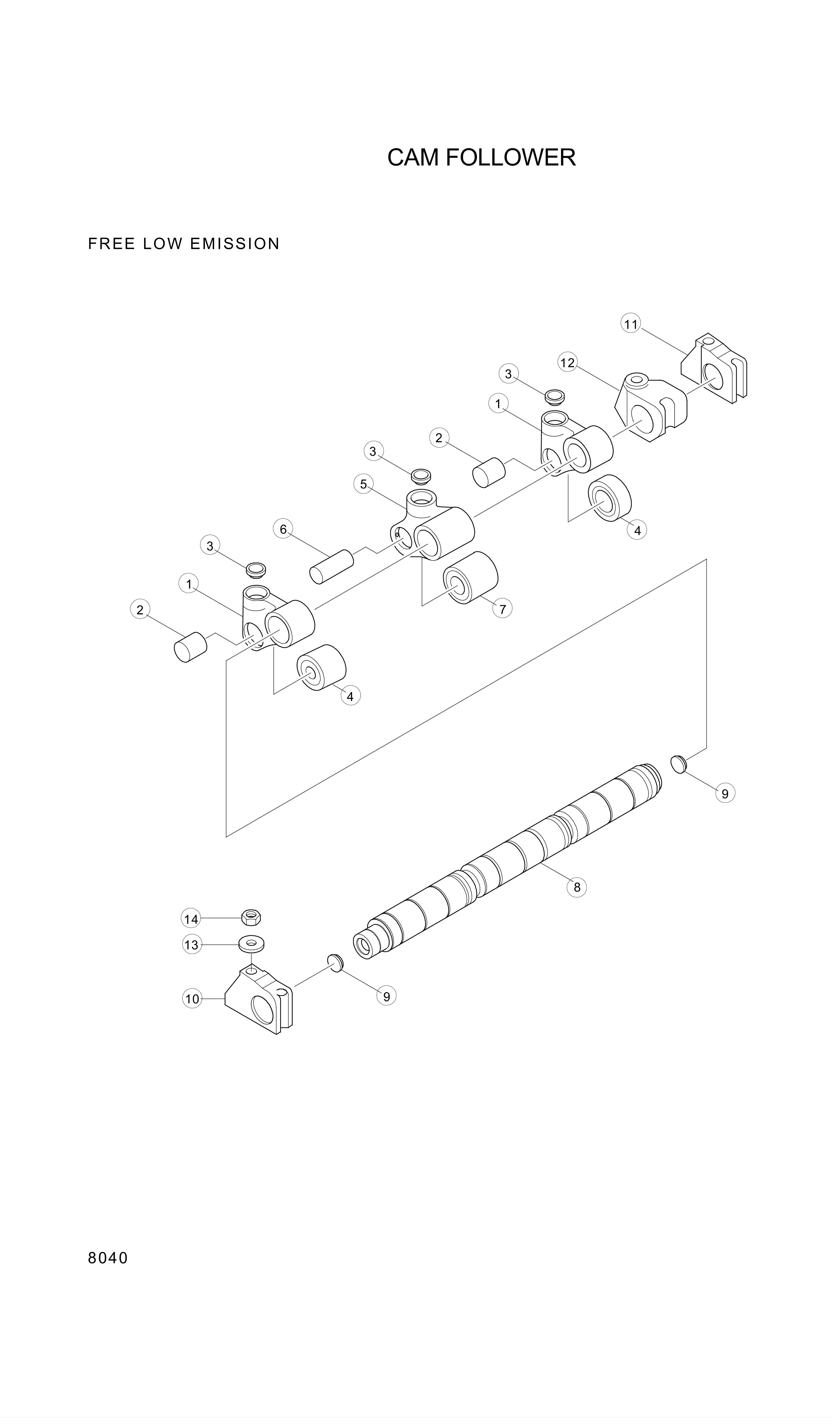 drawing for Hyundai Construction Equipment YUBP-06841 - ROLLER-FOLLOW (figure 2)