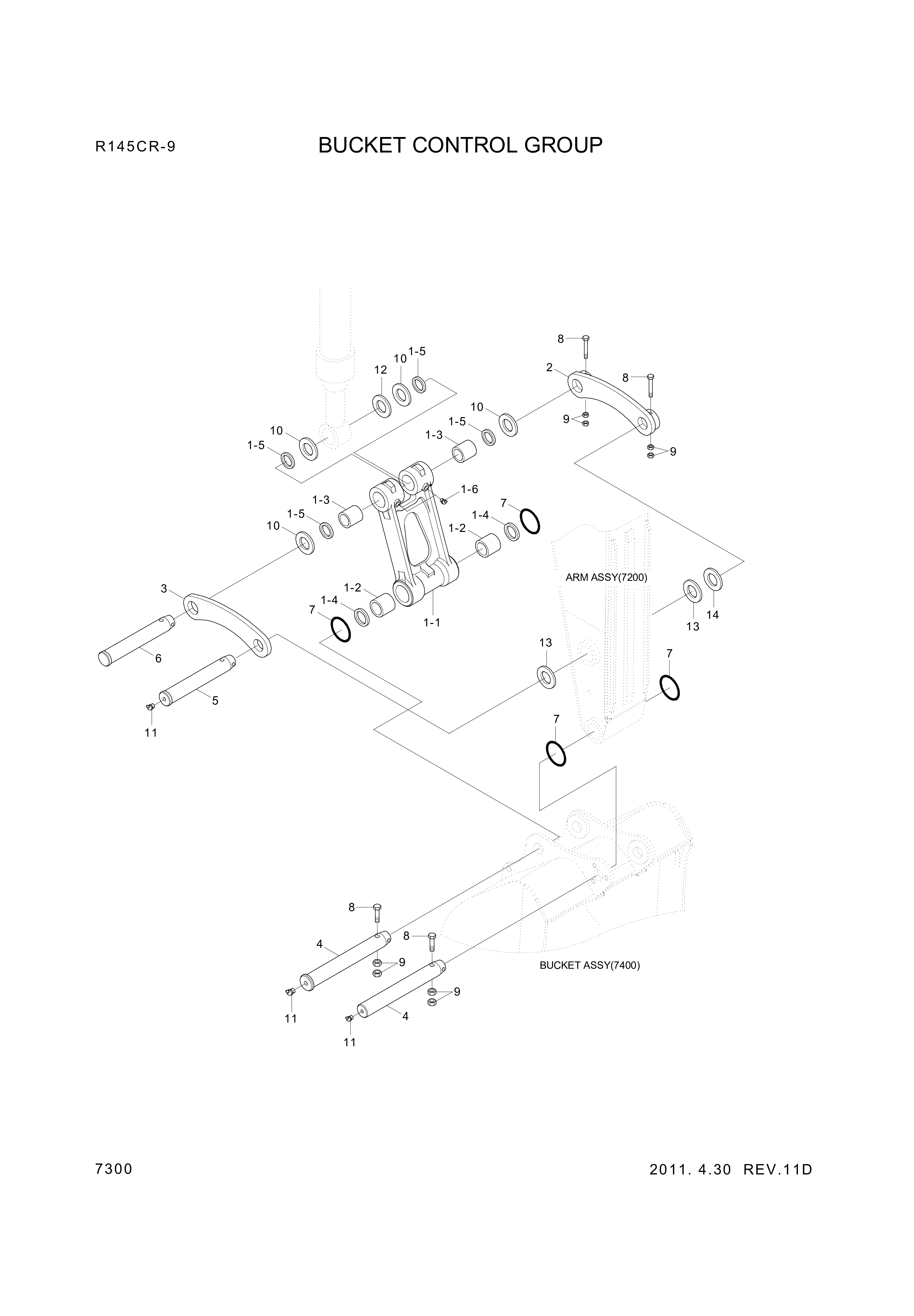 drawing for Hyundai Construction Equipment 61EN-13300 - BUSHING-PIN (figure 2)
