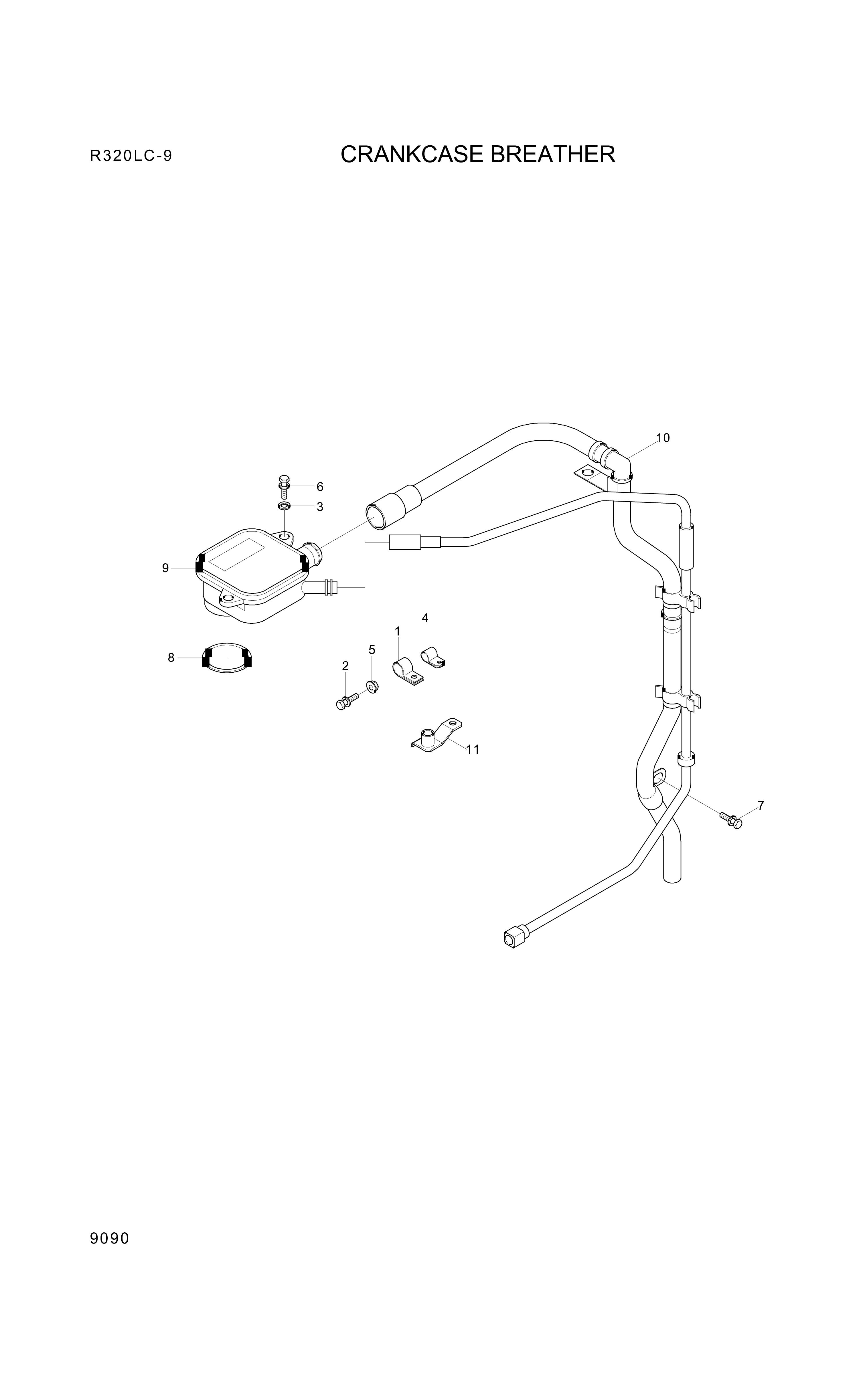 drawing for Hyundai Construction Equipment YUBP-06622 - CLAMP-HOSE (figure 2)