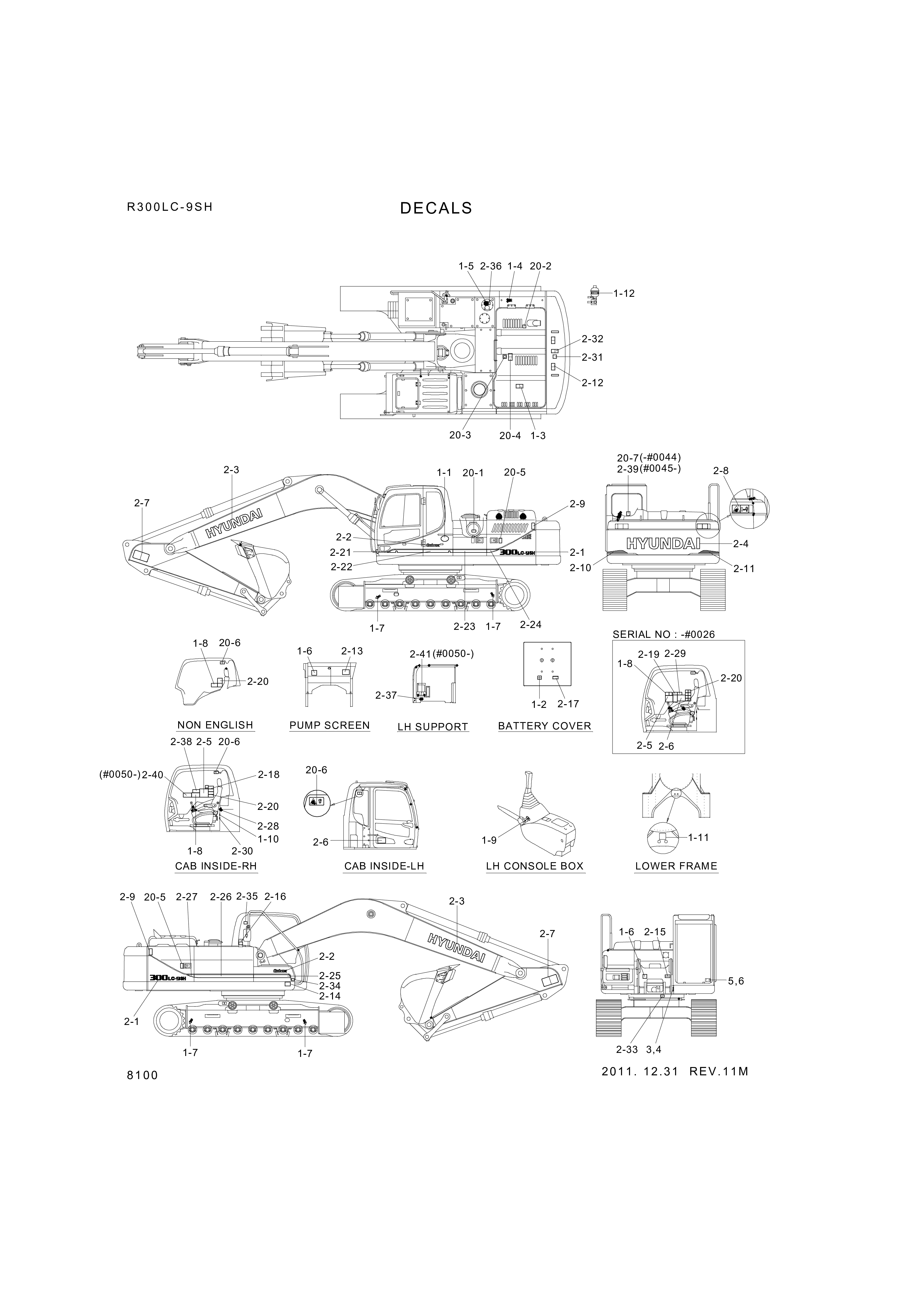 drawing for Hyundai Construction Equipment 98Q8-00102 - DECAL KIT-B (figure 1)