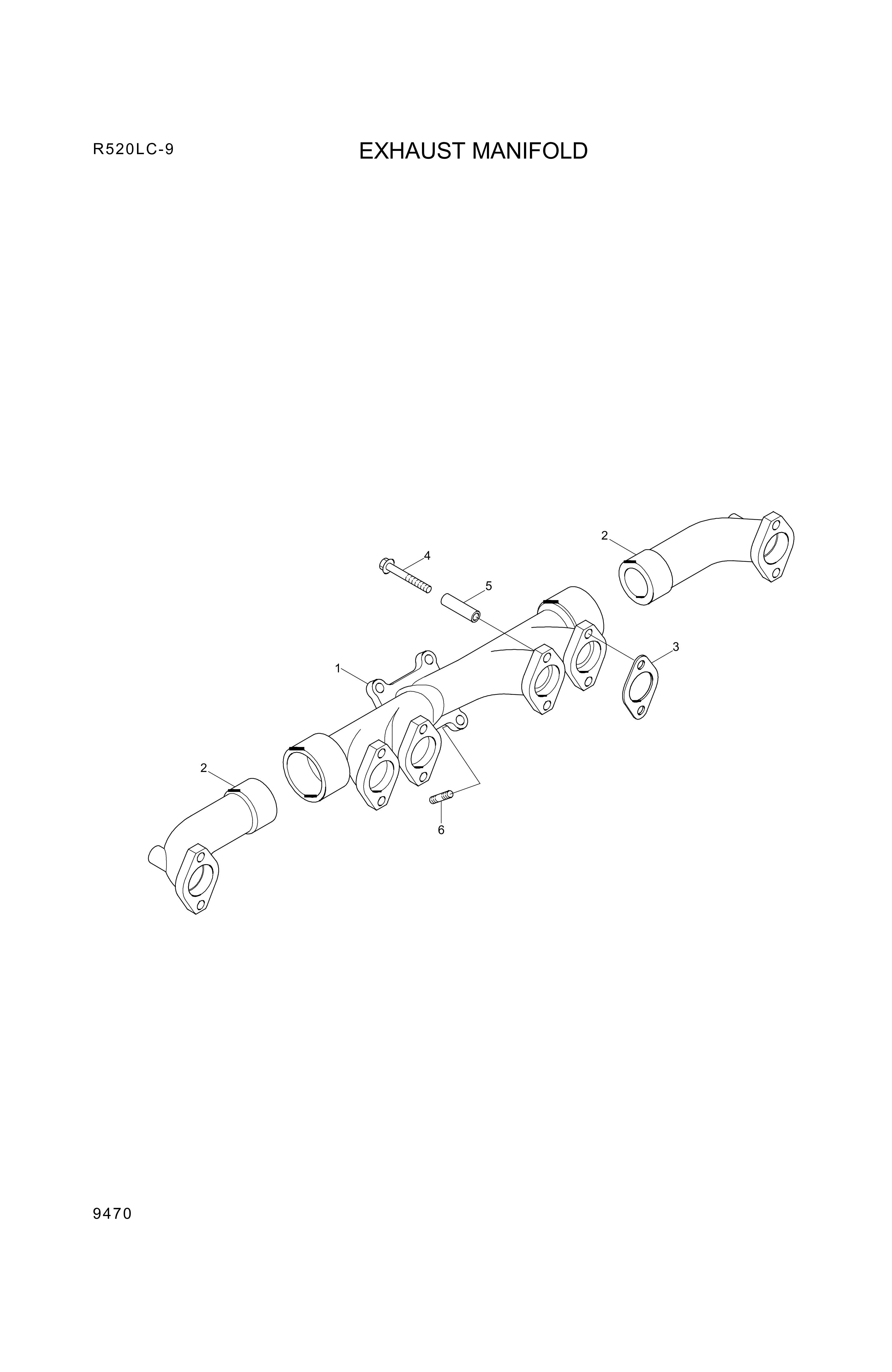 drawing for Hyundai Construction Equipment YUBP-04683 - MANIFOLD-EXH (figure 4)