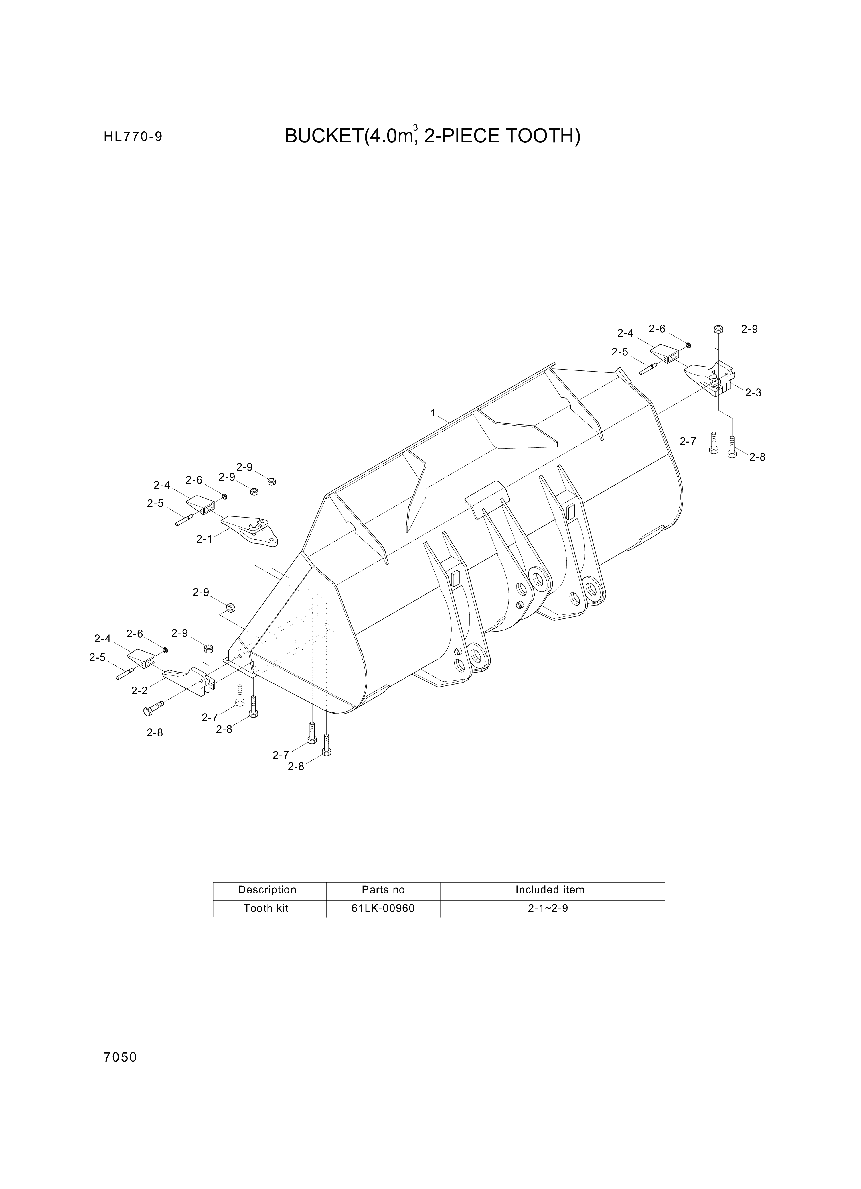 drawing for Hyundai Construction Equipment 61LK-00030 - BUCKET