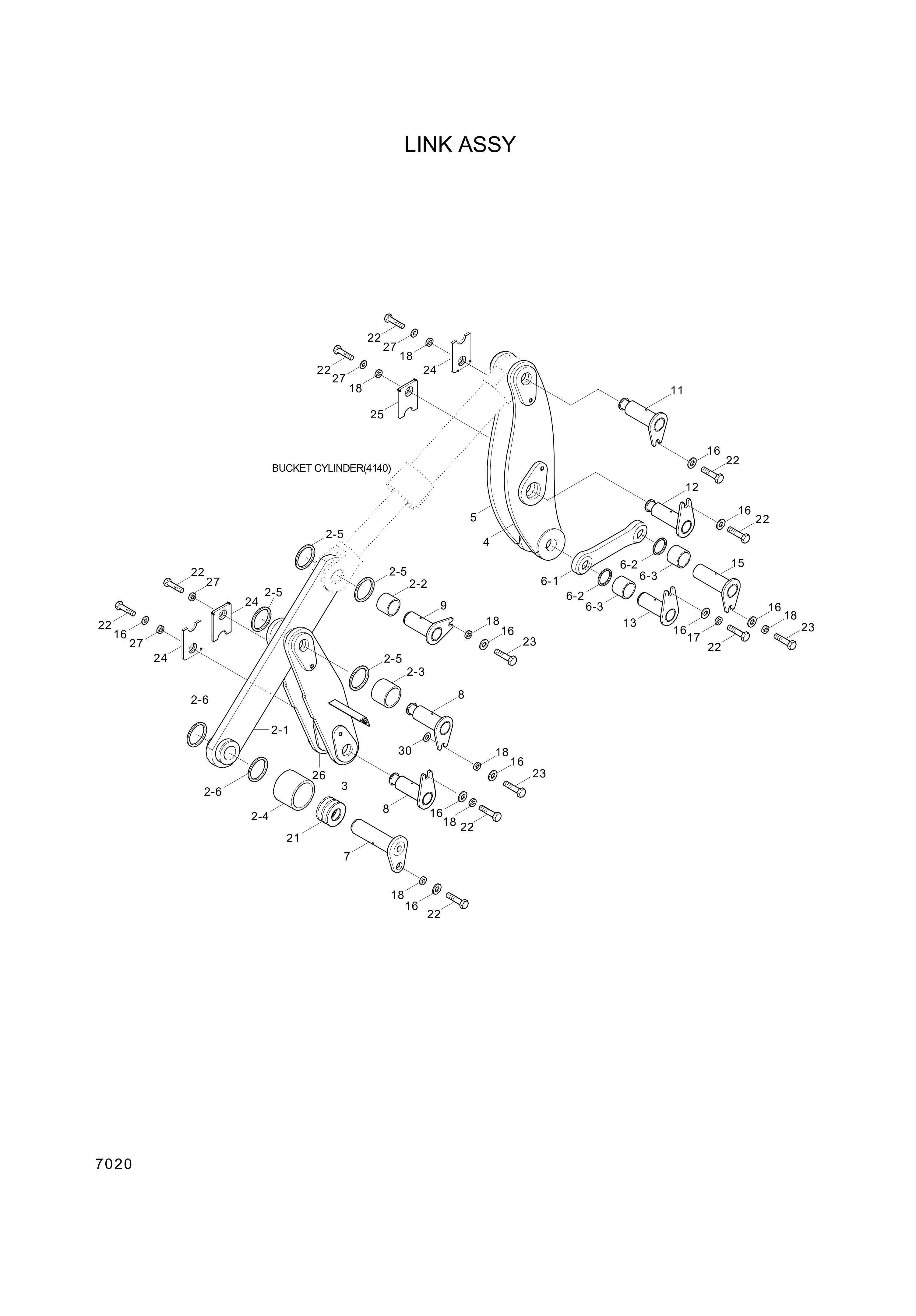 drawing for Hyundai Construction Equipment 61LF-31140 - LINK-CONTROL