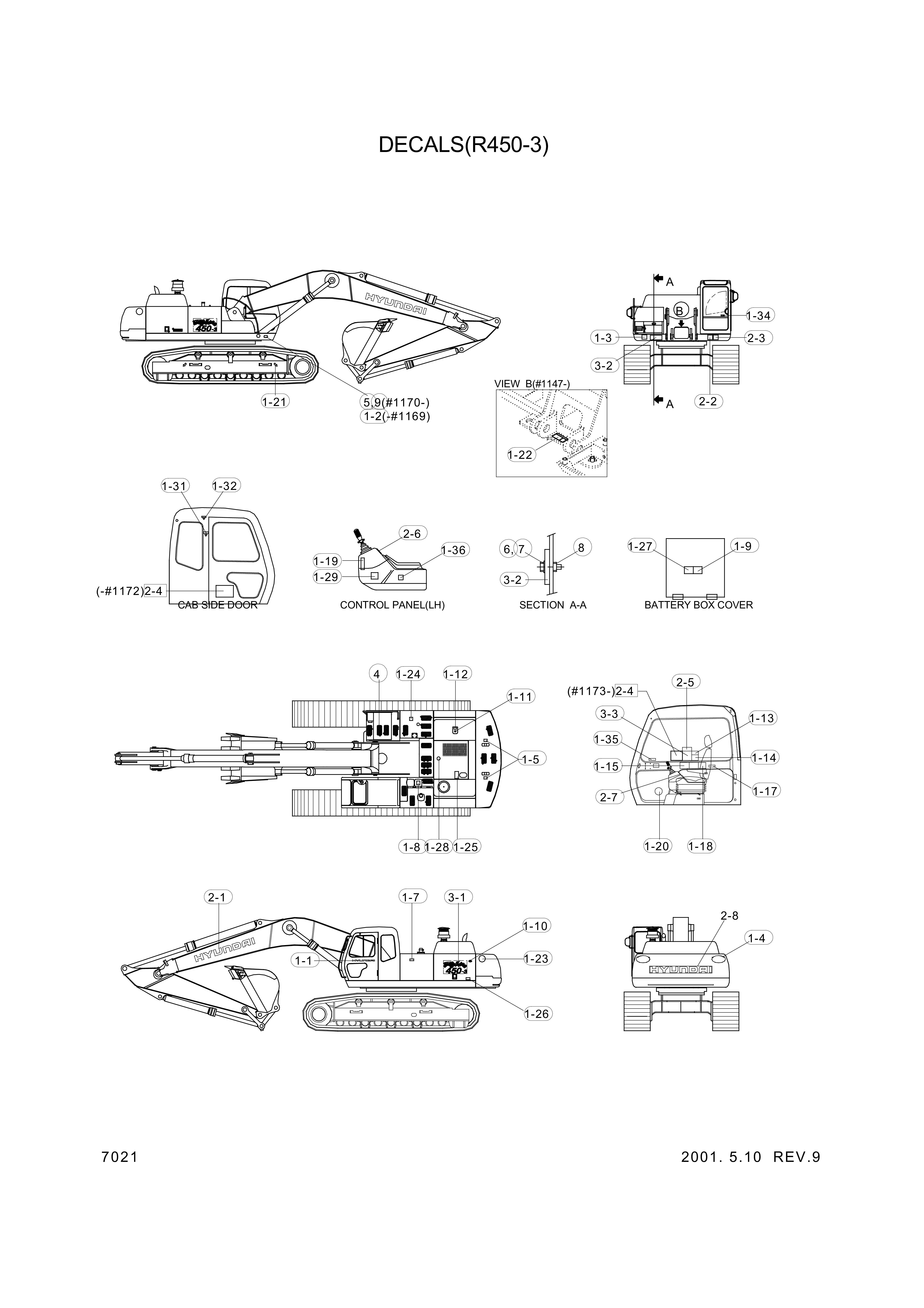 drawing for Hyundai Construction Equipment 94E7-00471 - DECAL KIT-B (figure 2)