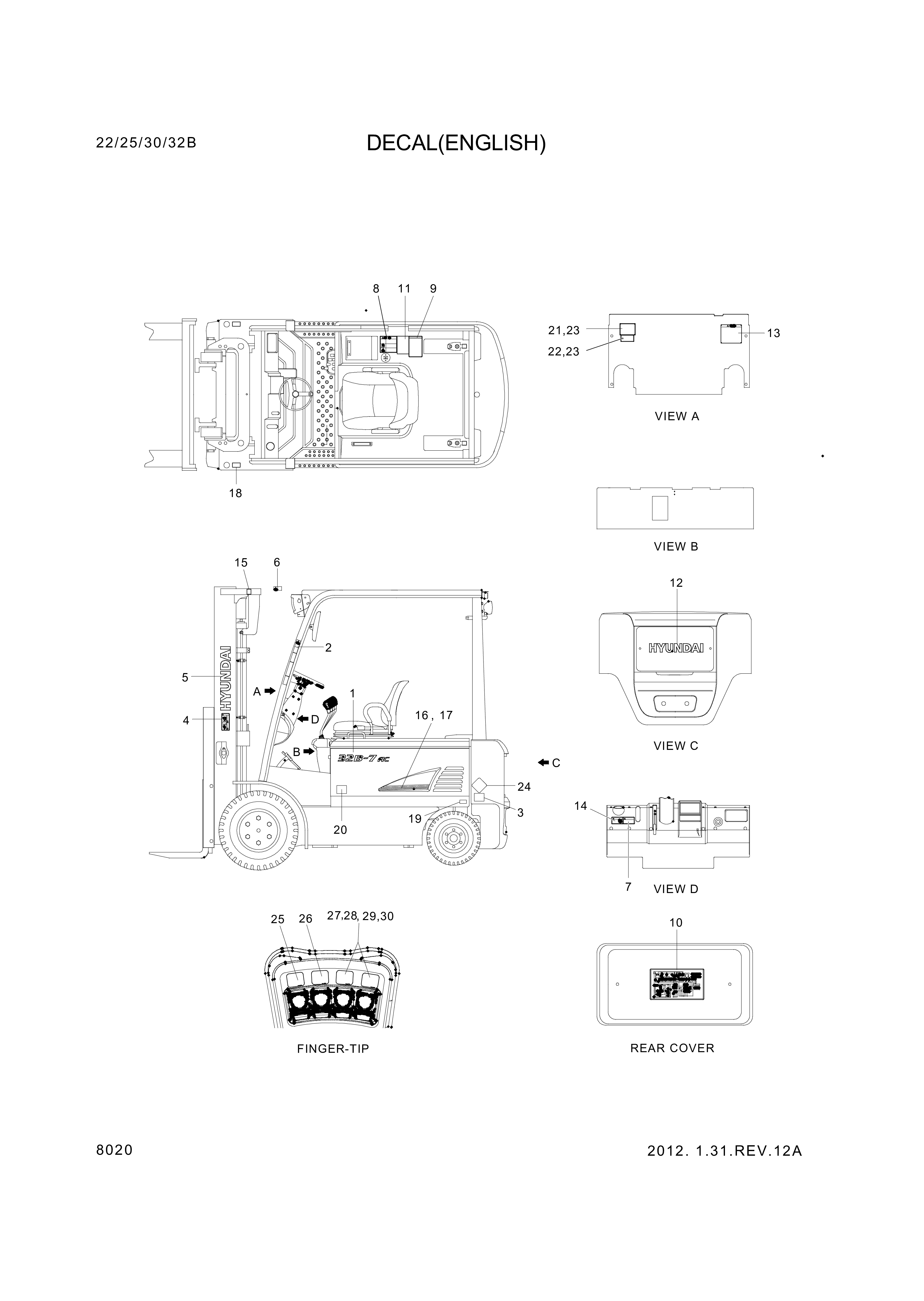 drawing for Hyundai Construction Equipment 99FG-00182 - DECAL-BRAKE FLUID (figure 5)