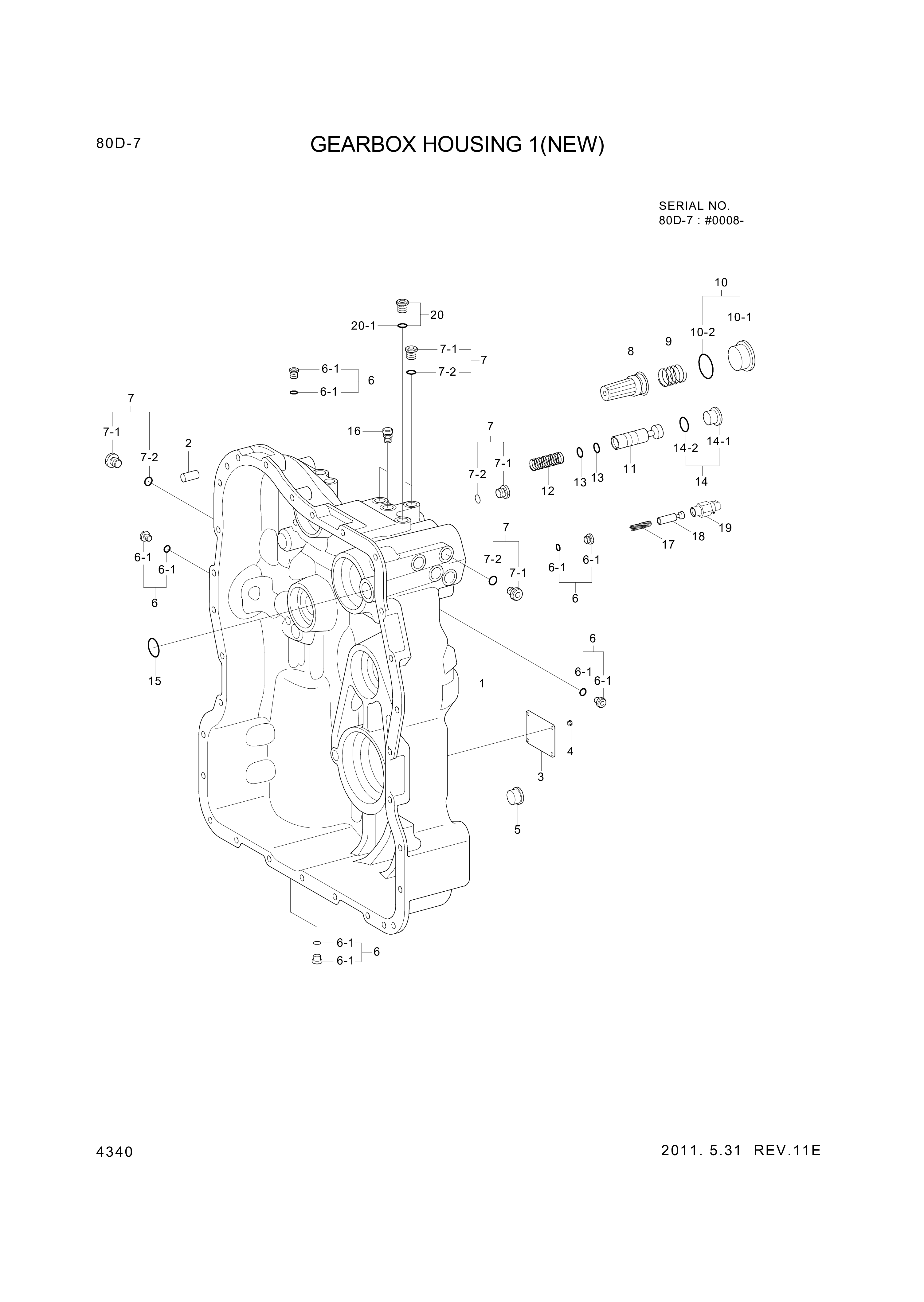 drawing for Hyundai Construction Equipment ZGAQ-03024 - HOUSING-GEARBOX