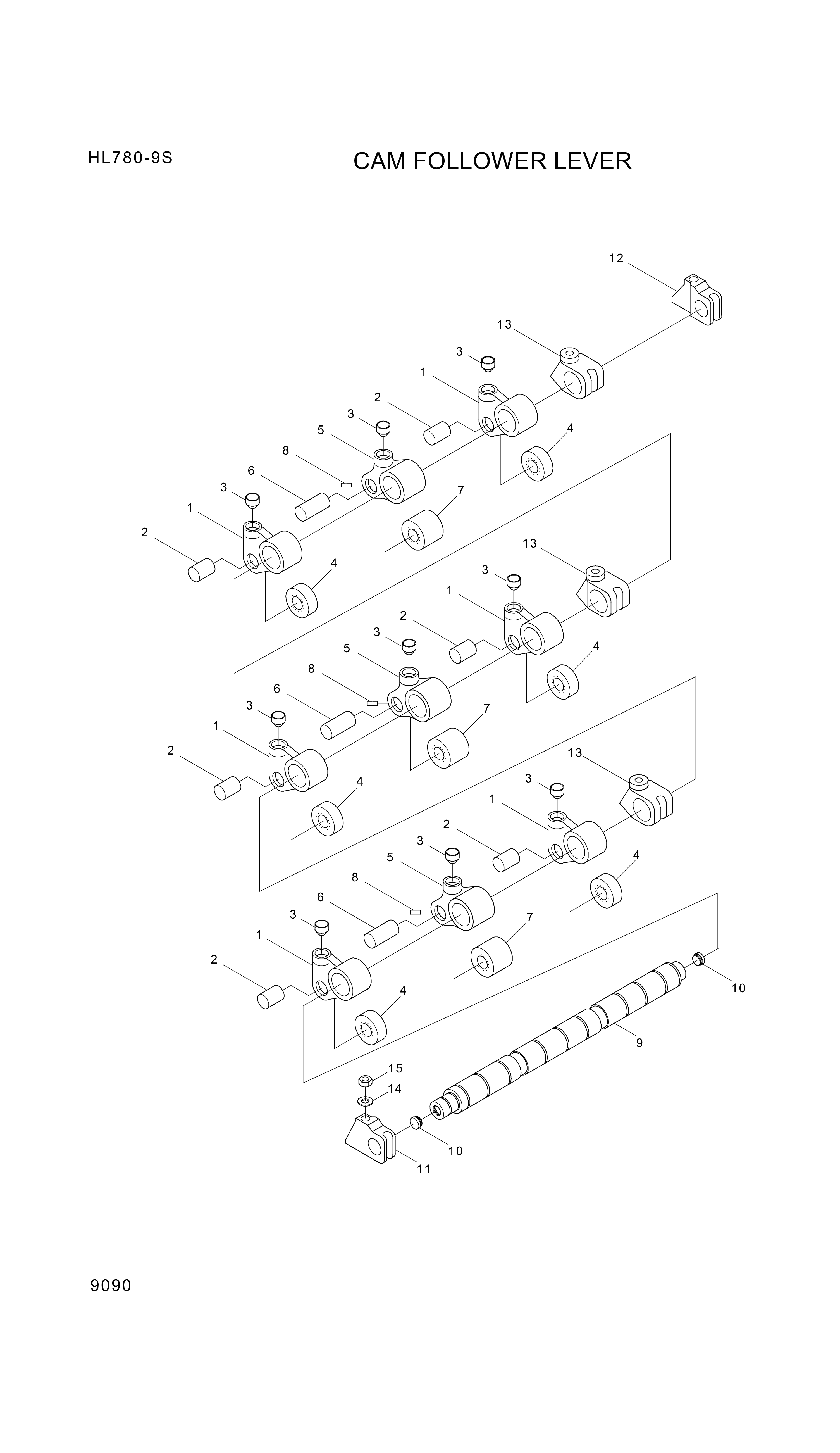 drawing for Hyundai Construction Equipment YUBP-05430 - LEVER-CAMFOLLOW (figure 4)