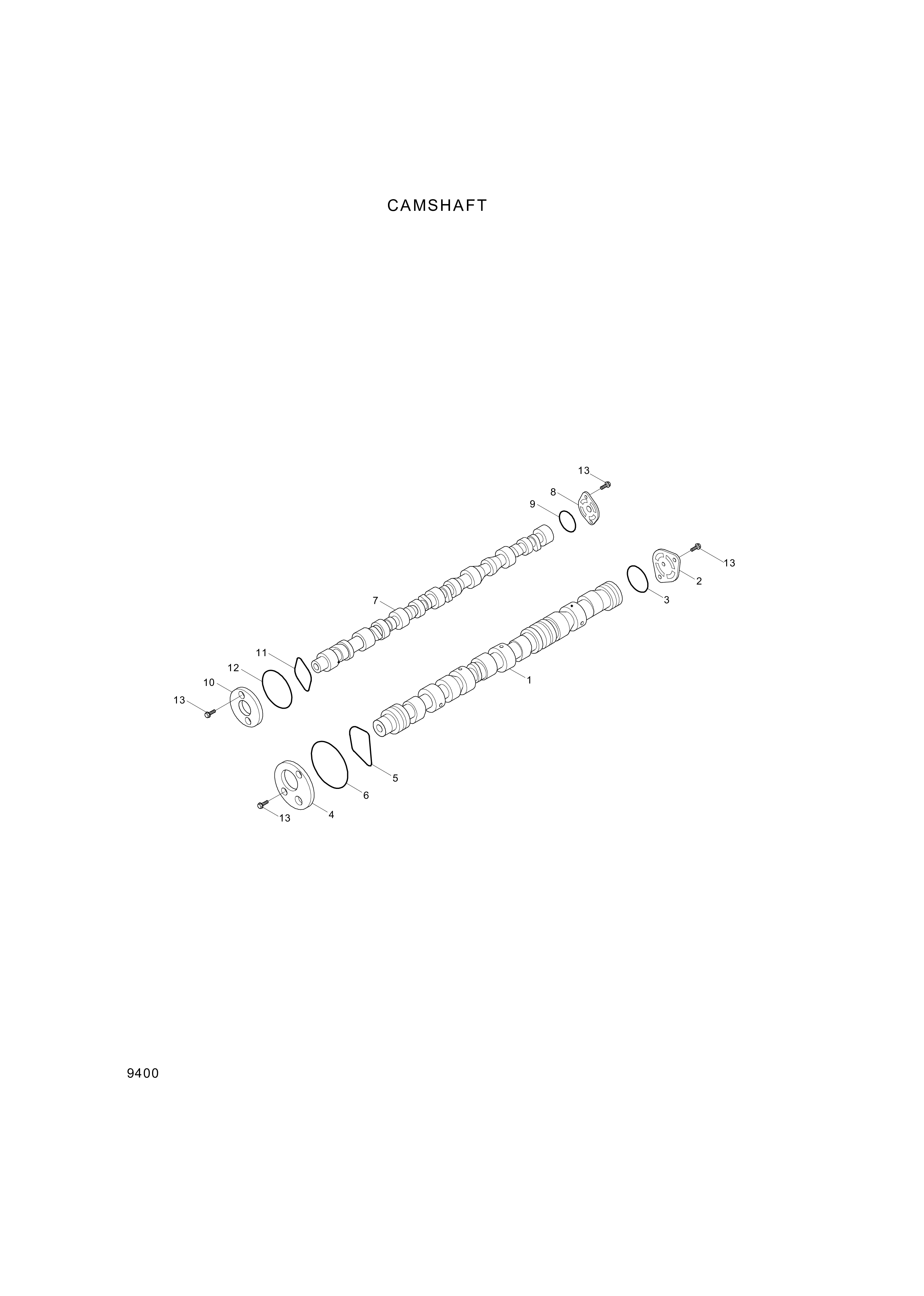 drawing for Hyundai Construction Equipment YUBP-04905 - CAMSHAFT (figure 1)
