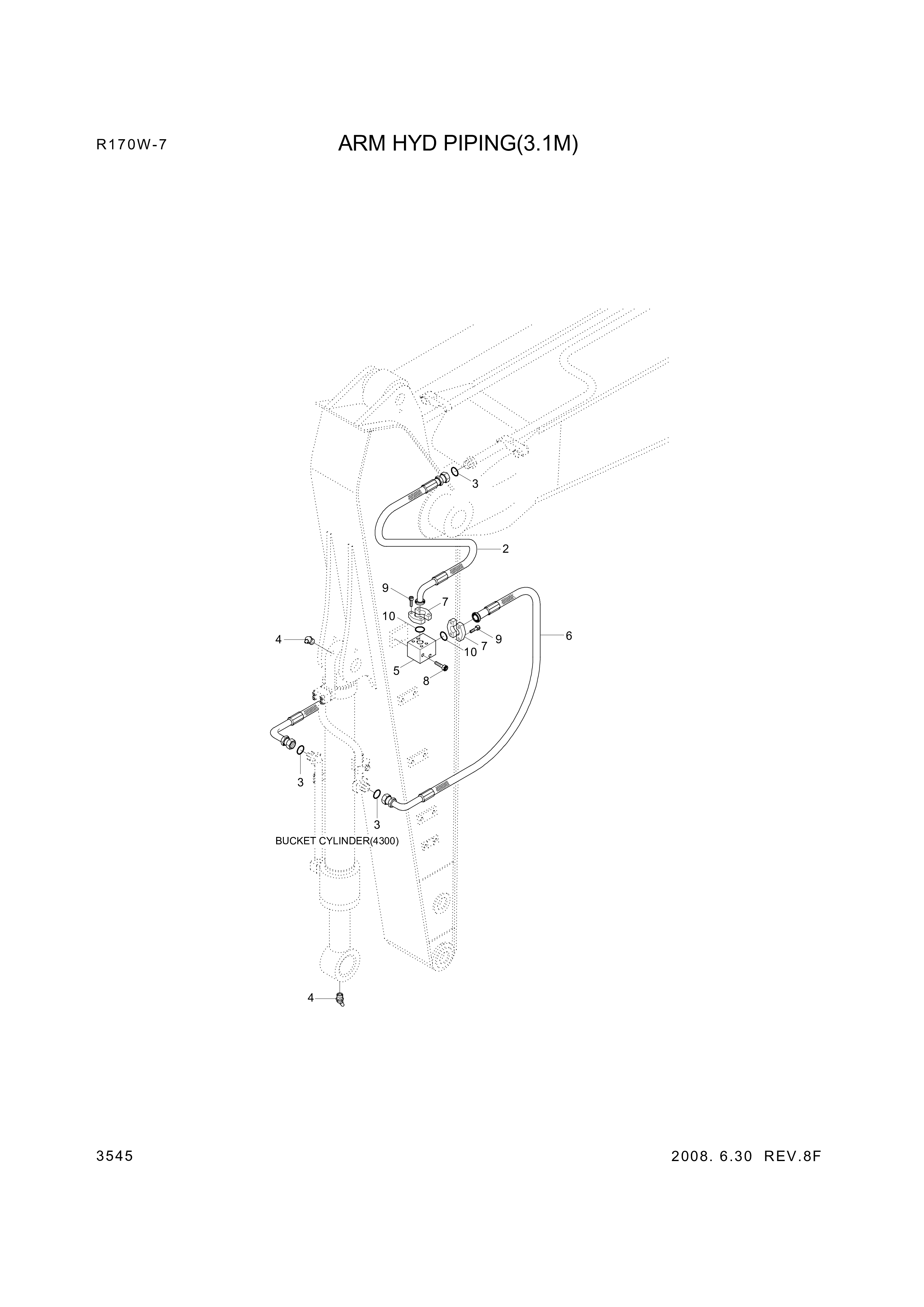 drawing for Hyundai Construction Equipment P943-127324 - HOSE ASSY-FLG