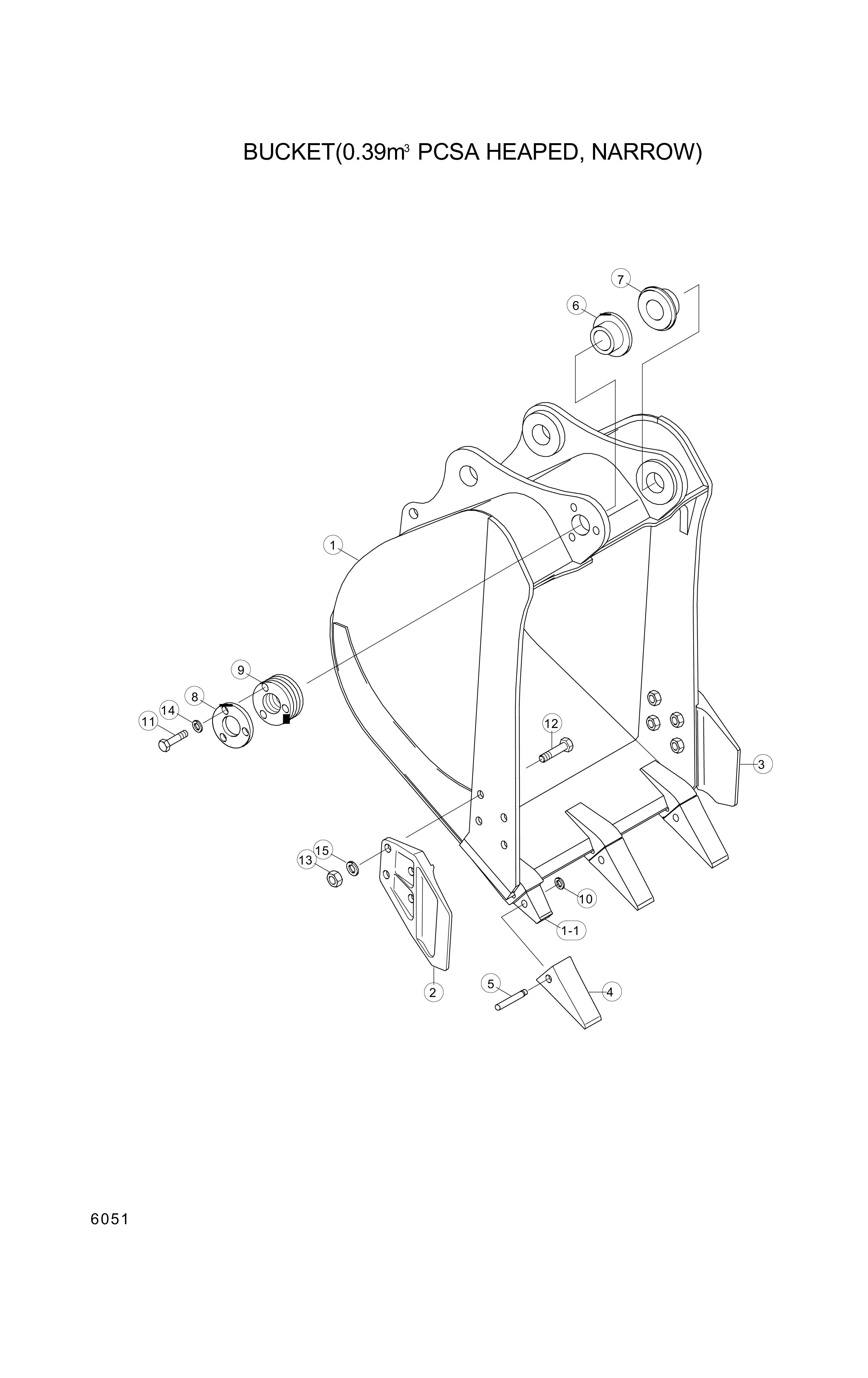 drawing for Hyundai Construction Equipment 61EK-31011 - BUCKET WA (figure 2)