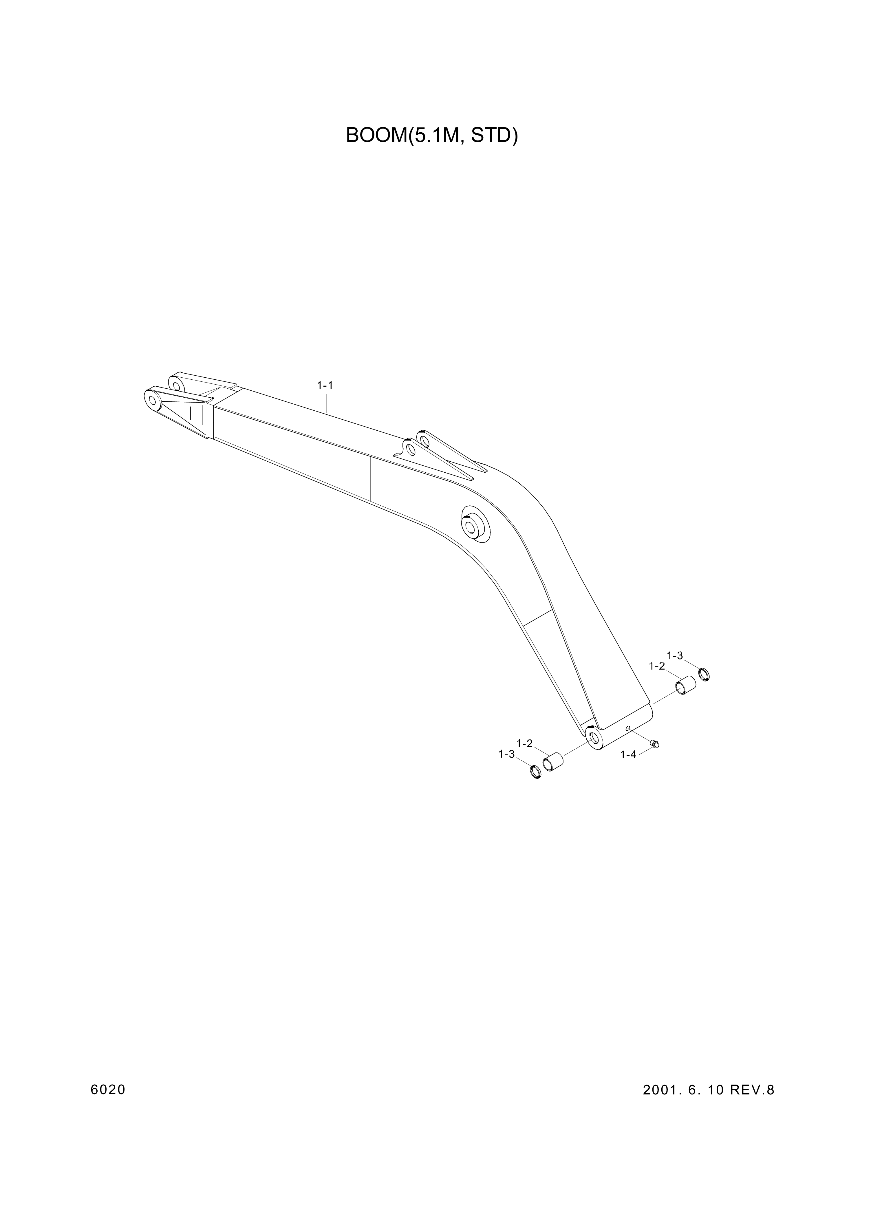 drawing for Hyundai Construction Equipment 61EK-11210 - BUSHING-PIN