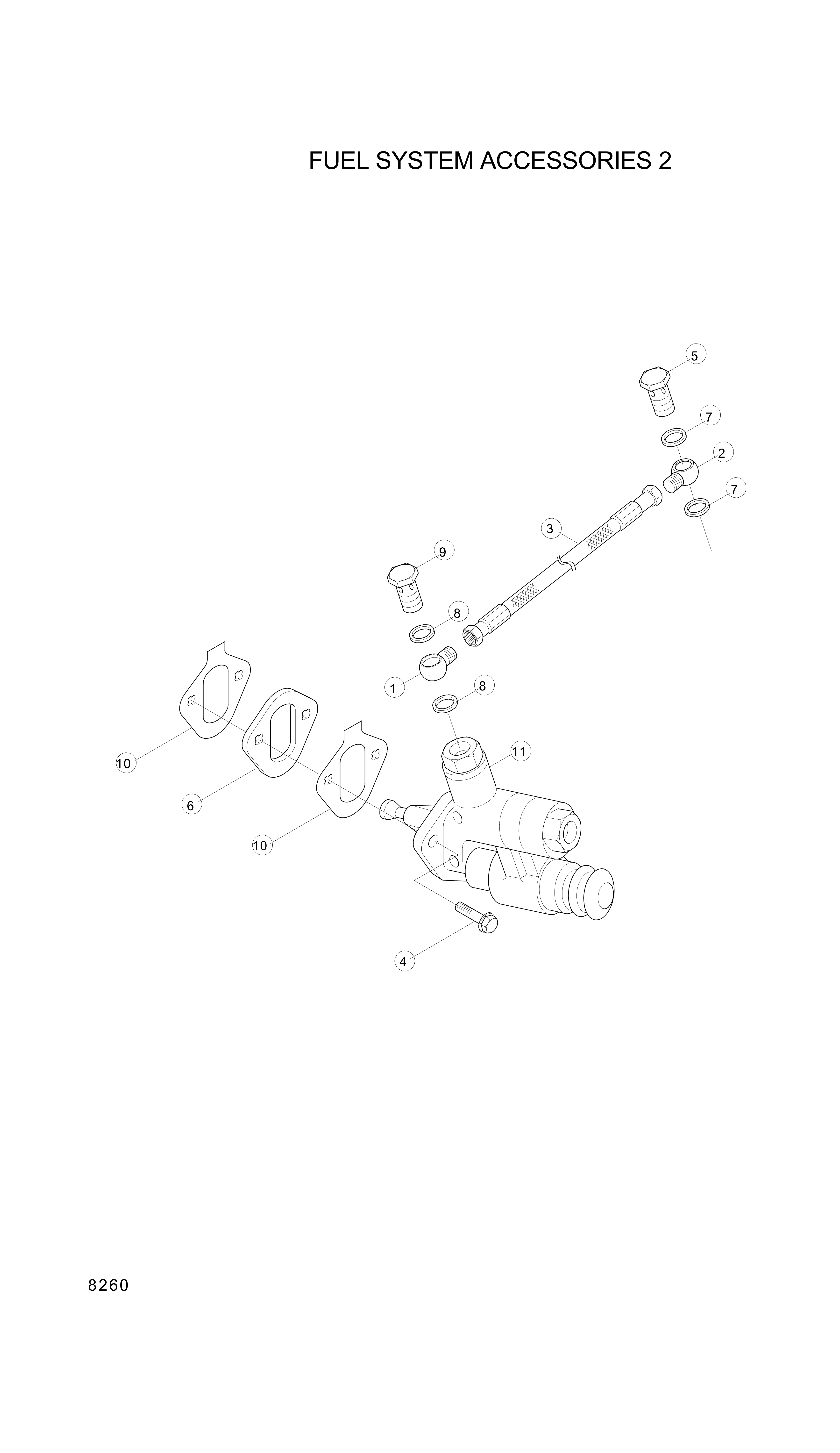 drawing for Hyundai Construction Equipment YUBP-05088 - HOSE-FLEXIBLE (figure 3)