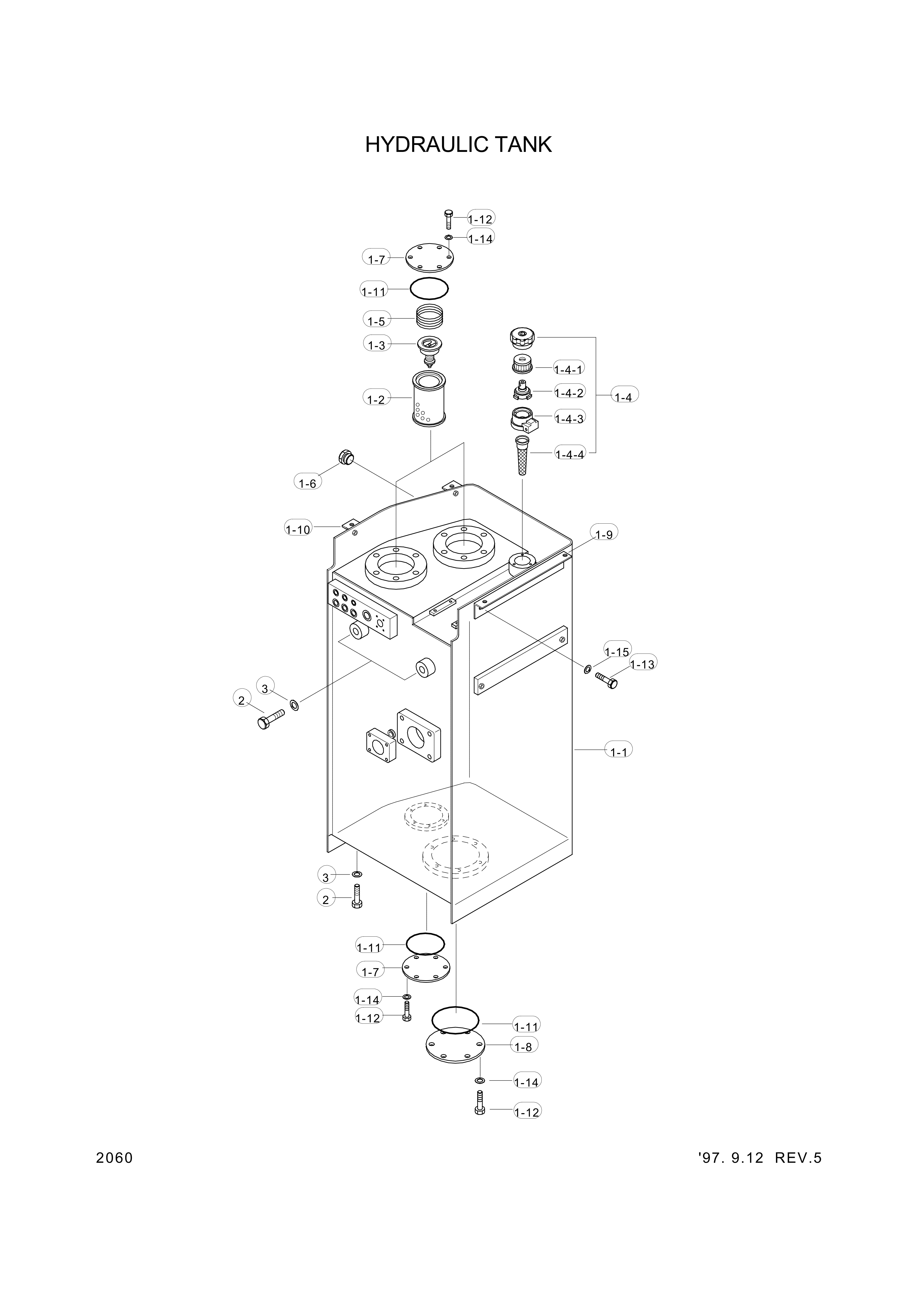 drawing for Hyundai Construction Equipment 34L4-00564 - BODY-HYD TANK
