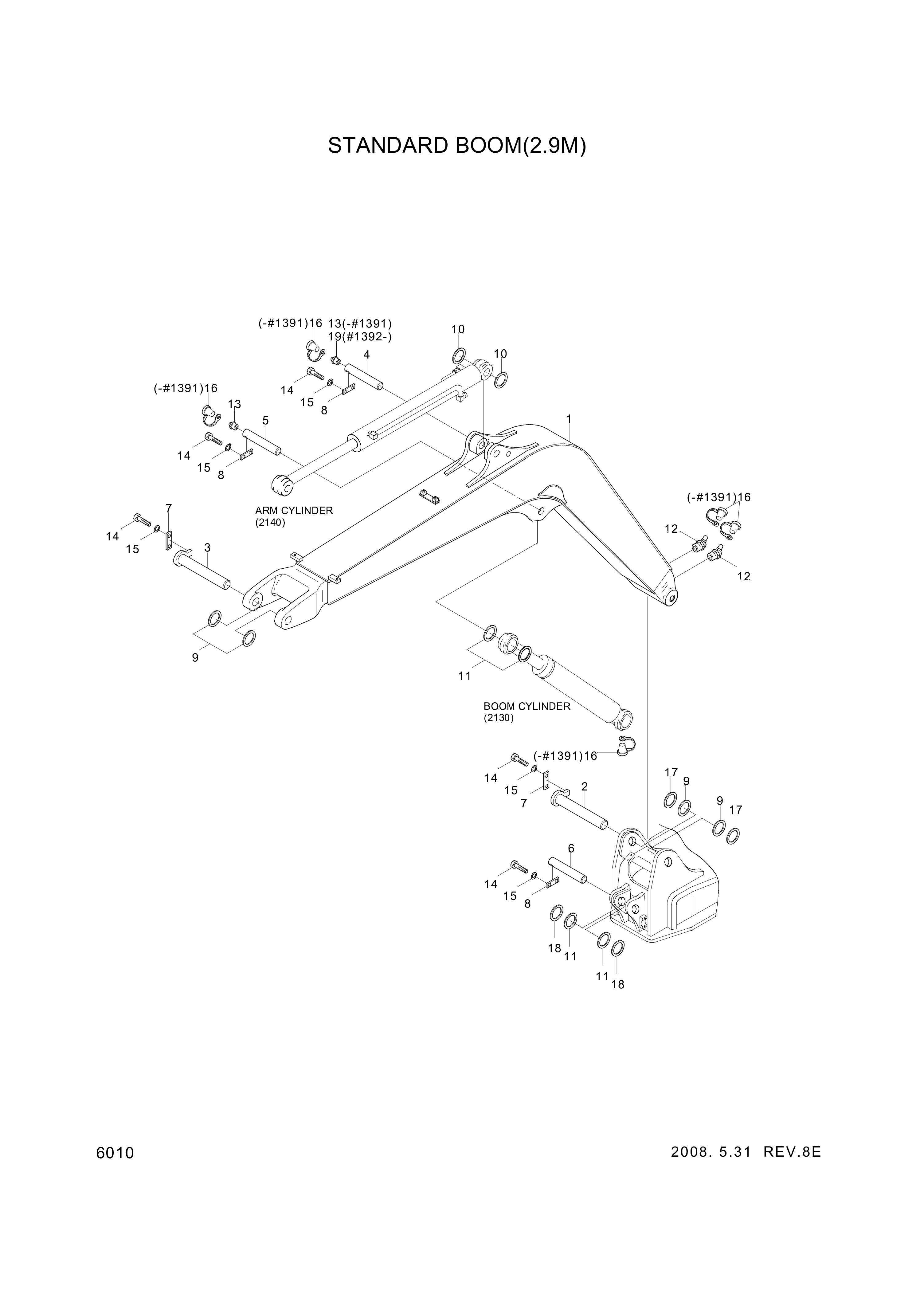 drawing for Hyundai Construction Equipment 61M5-00230 - PIN-JOINT