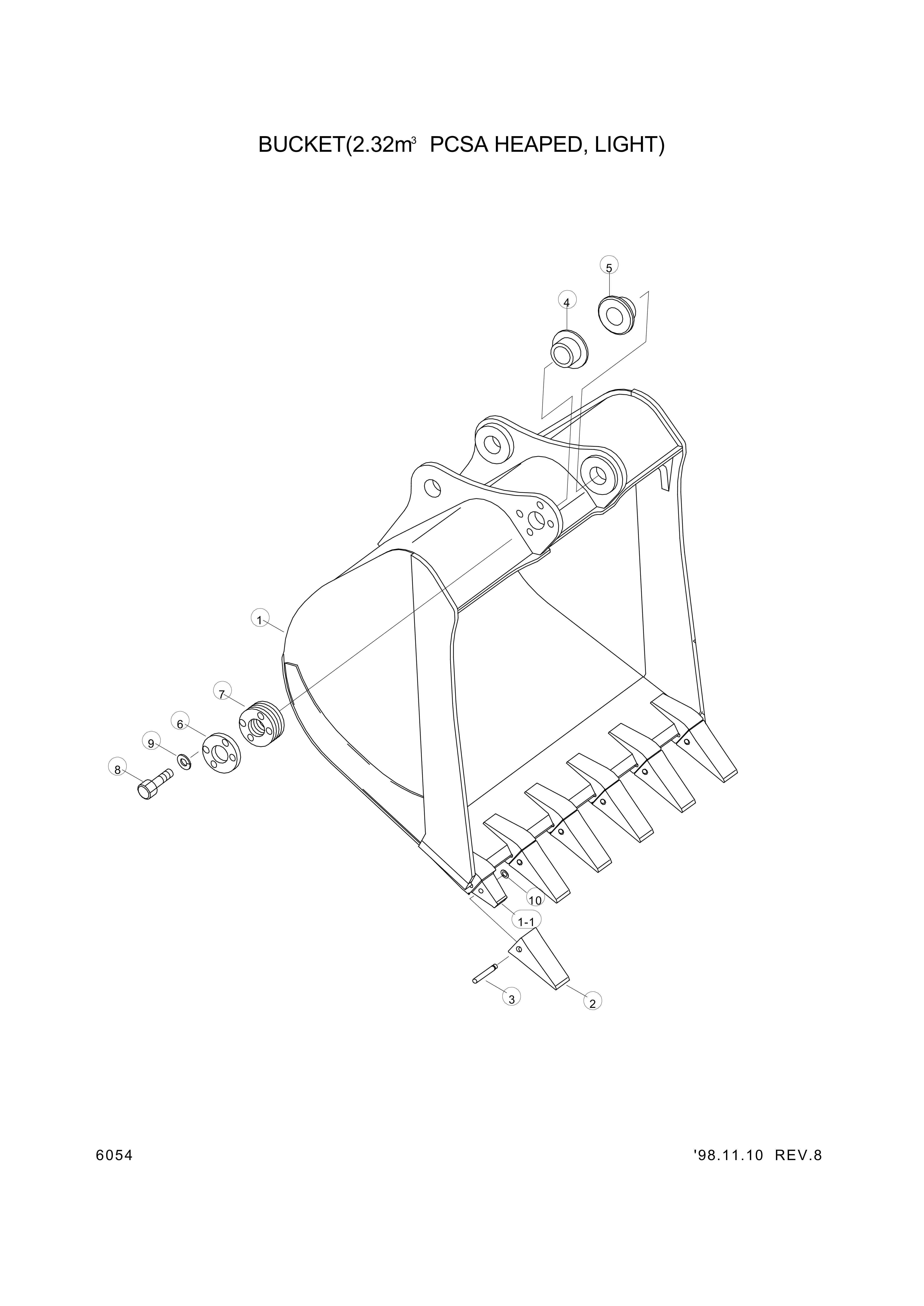 drawing for Hyundai Construction Equipment 61EH-34010 - BUCKET (figure 2)