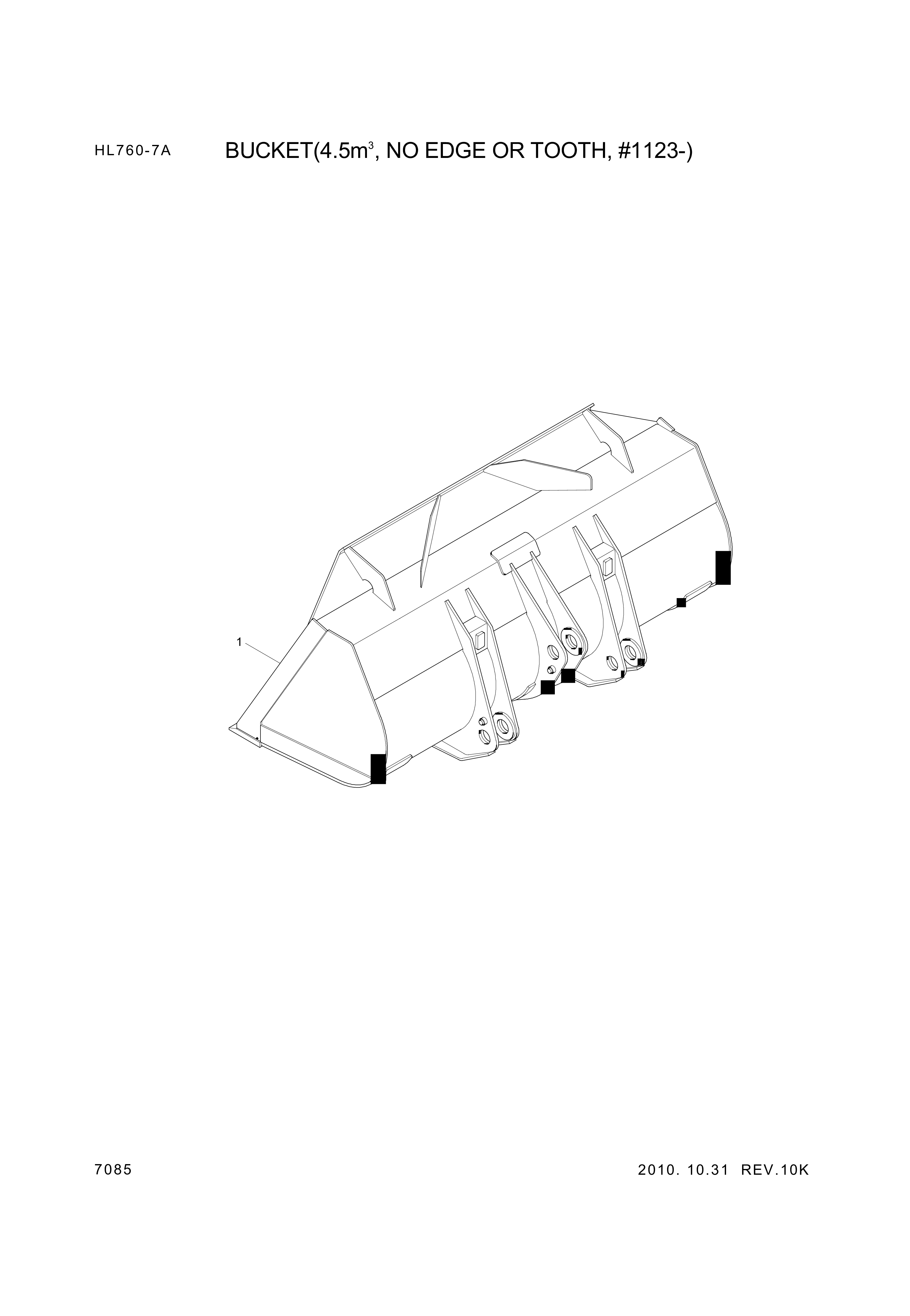 drawing for Hyundai Construction Equipment 61LC-05200 - Bucket Wa (figure 1)
