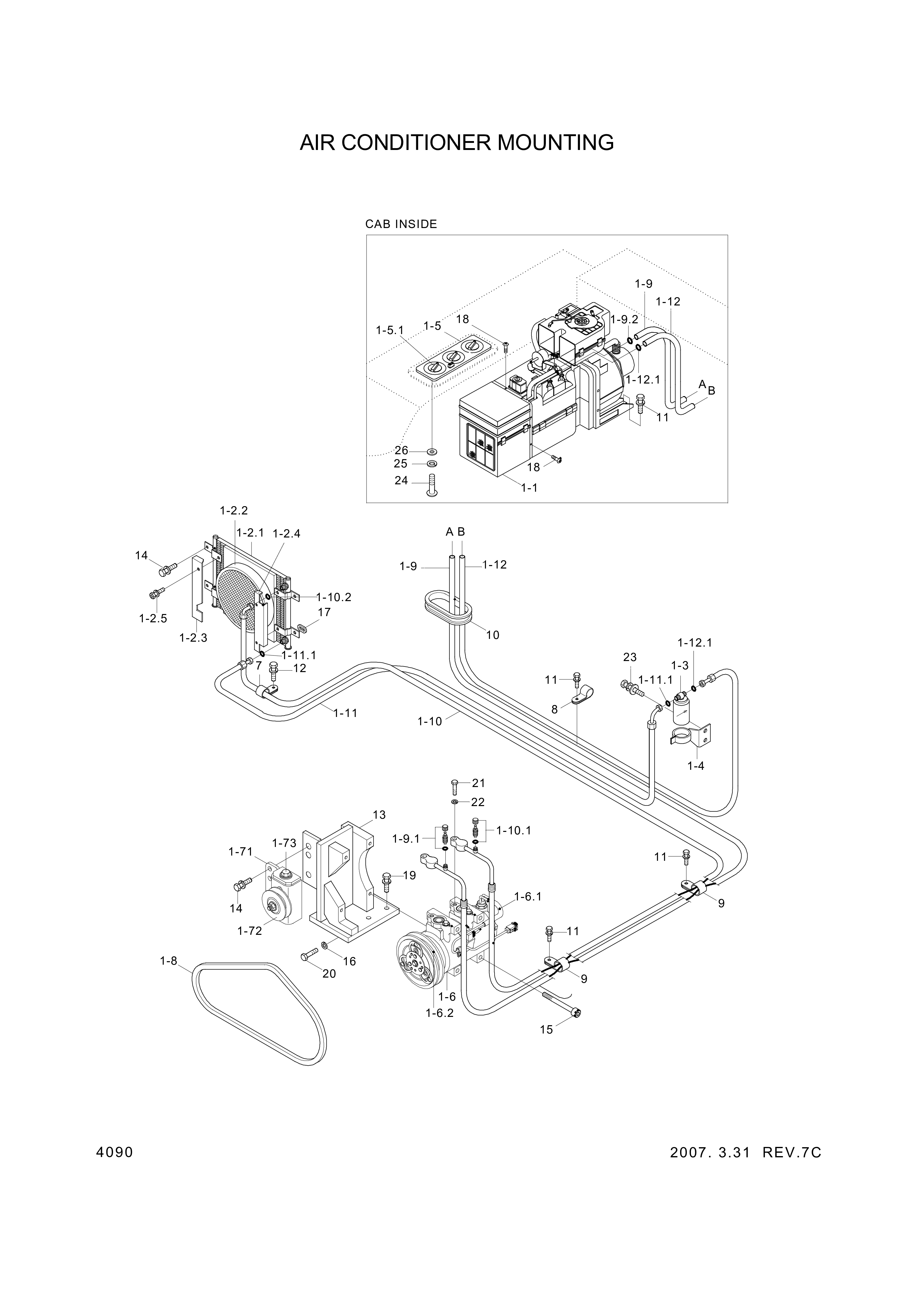 drawing for Hyundai Construction Equipment 11L7-90280 - HOSE-LIQUID A (figure 2)