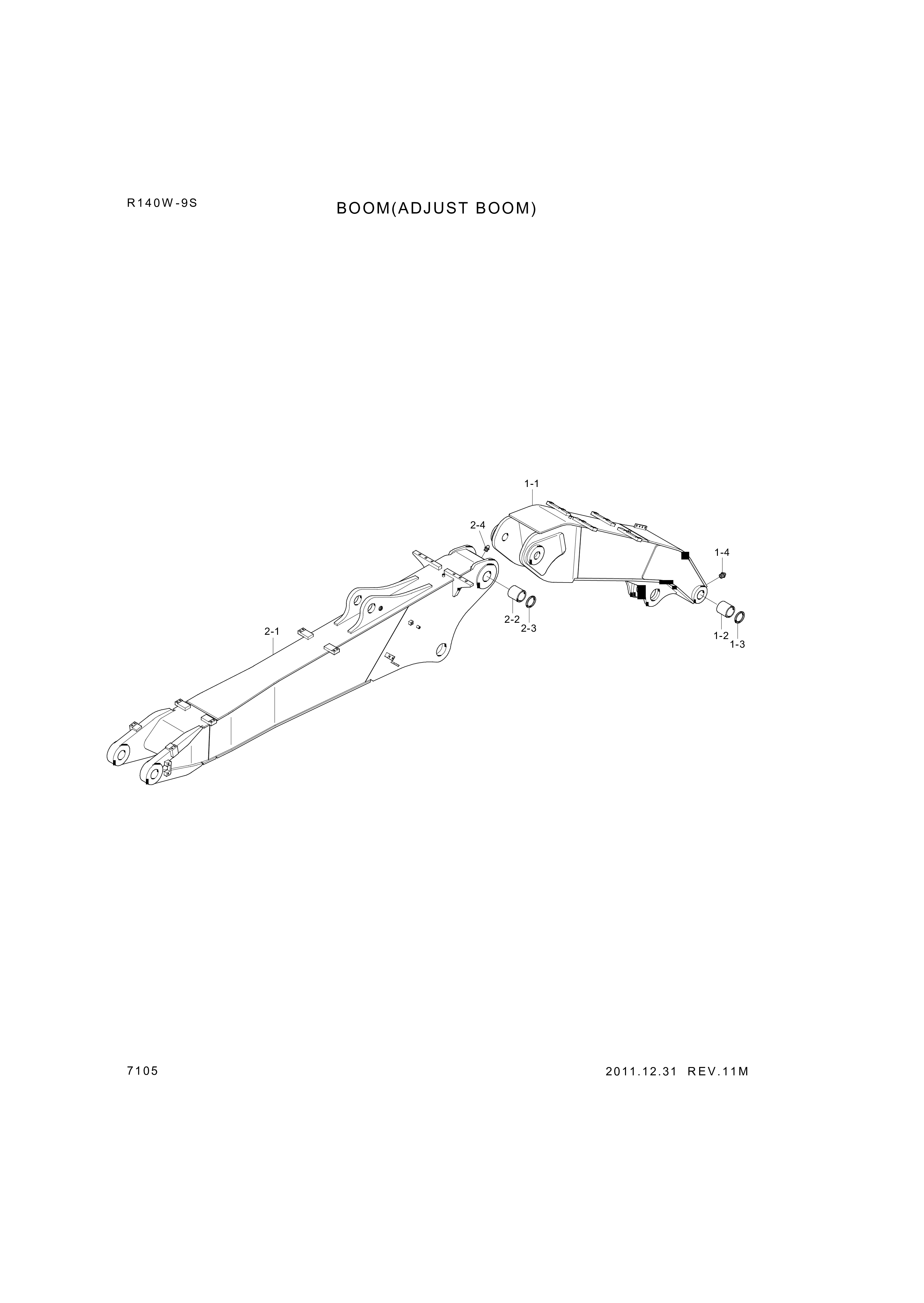 drawing for Hyundai Construction Equipment 61Q4-15100 - BUSHING-PIN