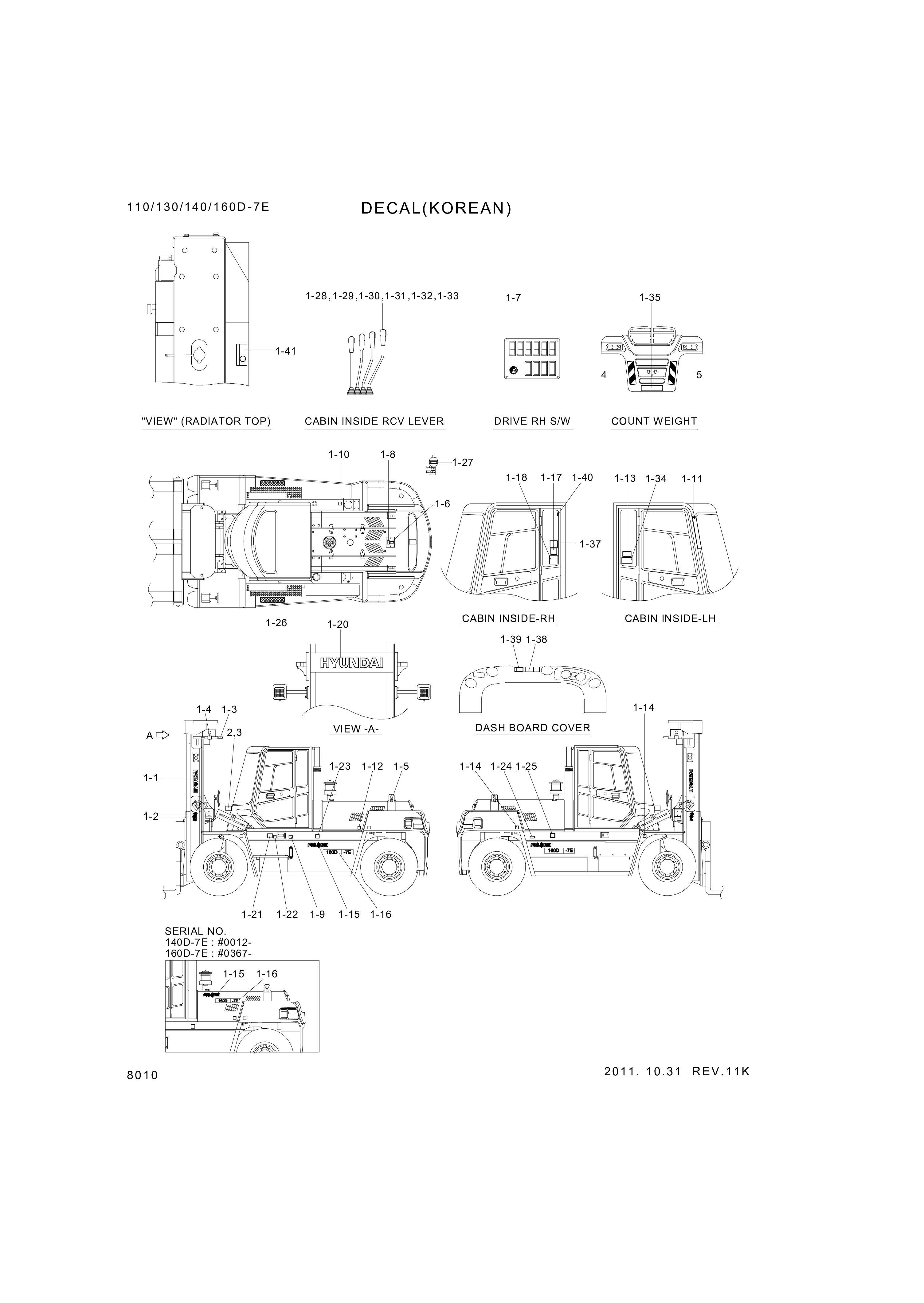 drawing for Hyundai Construction Equipment 93FT-03000 - DECAL-EQUIP SPEC (figure 1)
