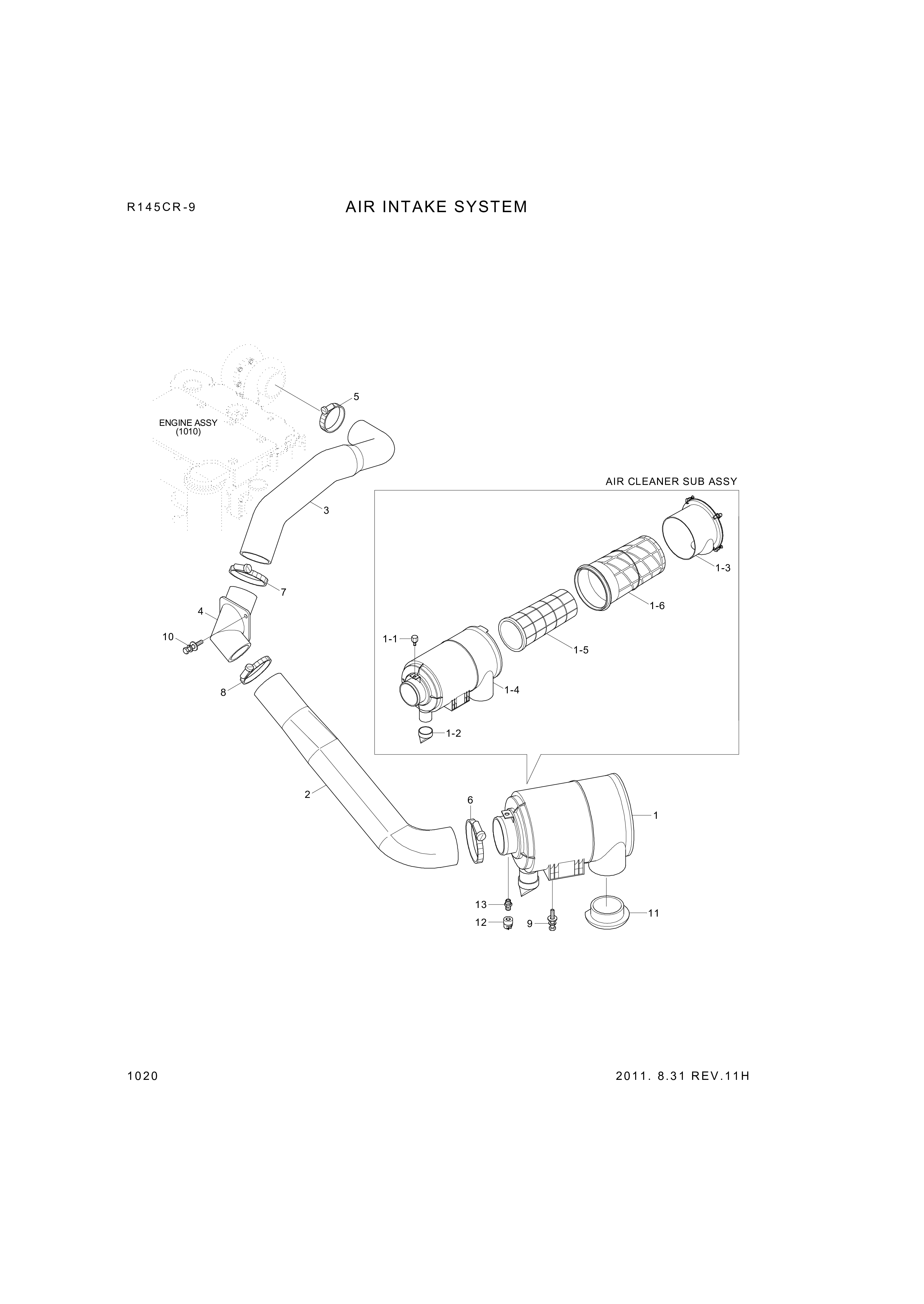 drawing for Hyundai Construction Equipment P911190 - FILTER-OUTER (figure 1)