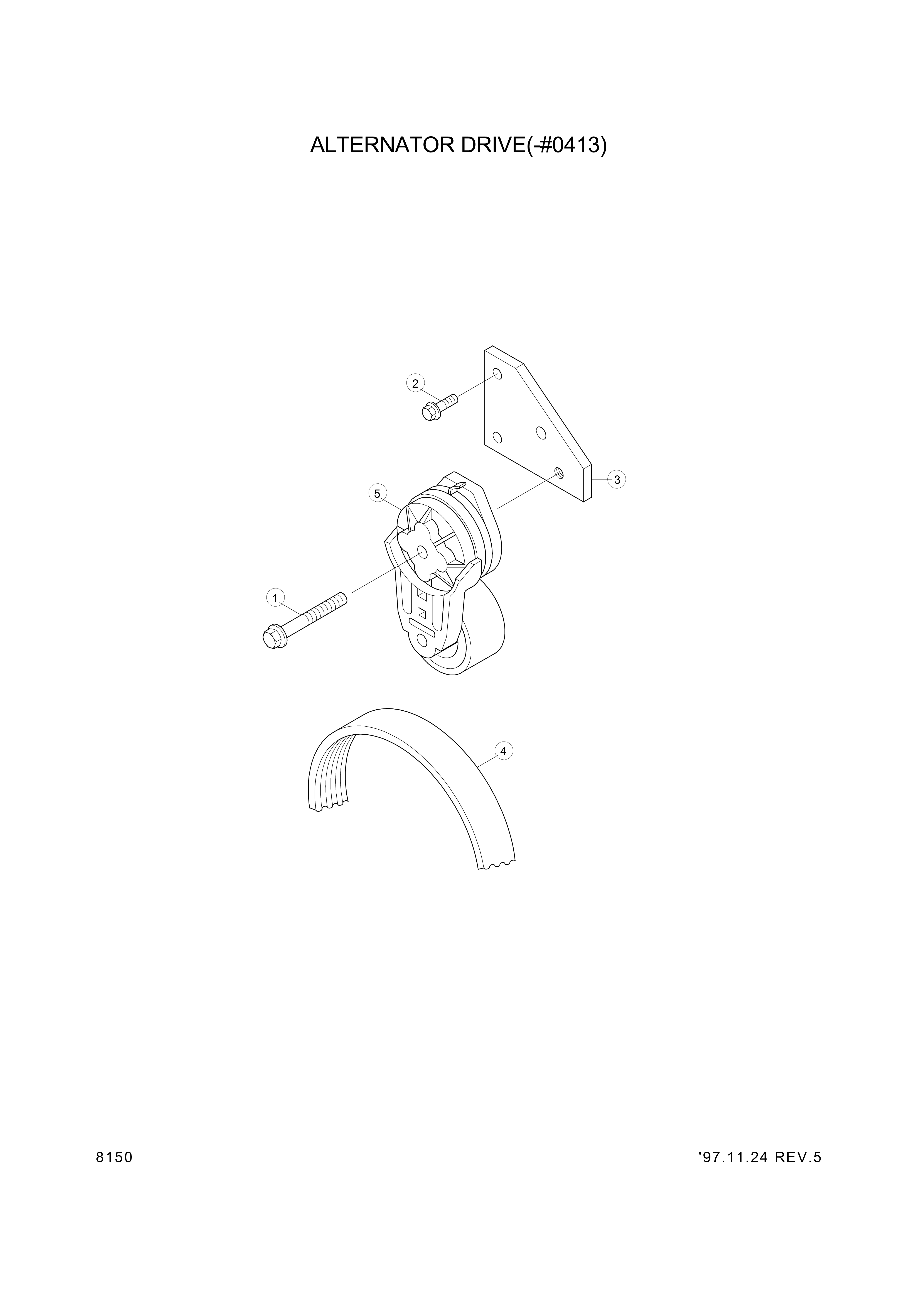 drawing for Hyundai Construction Equipment YUBP-05152 - BELT-FAN (figure 5)