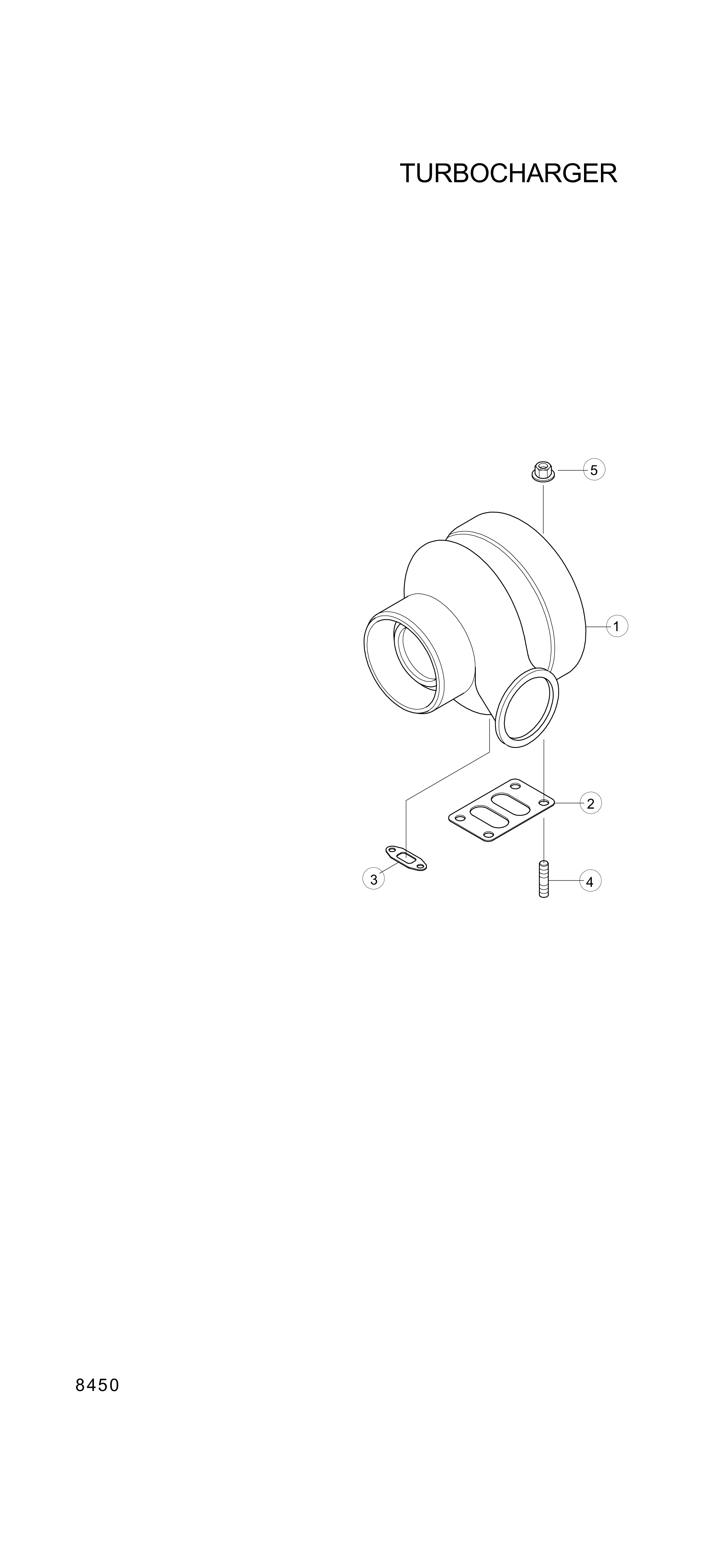 drawing for Hyundai Construction Equipment YUBP-05491 - TURBOCHARGER (figure 2)
