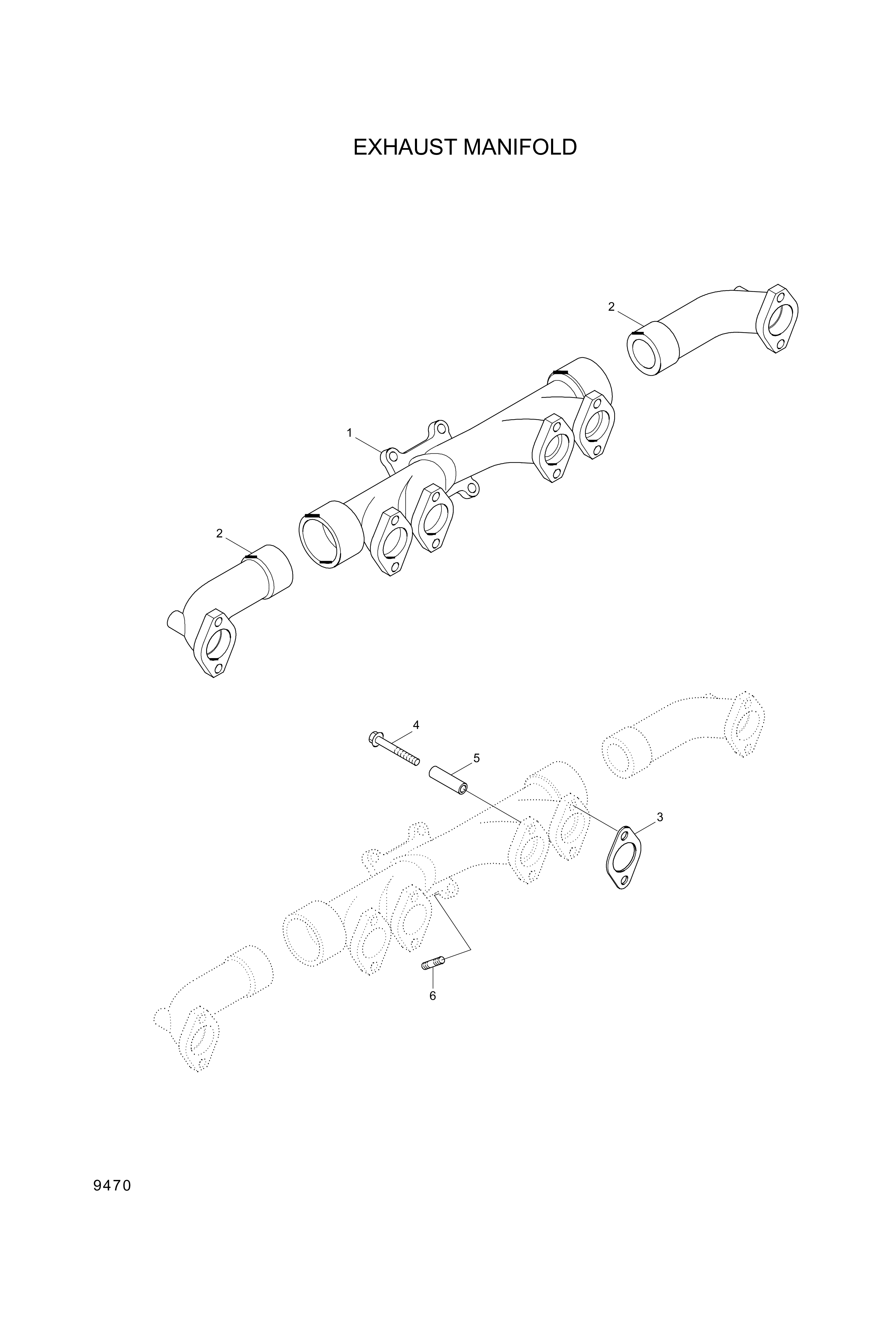 drawing for Hyundai Construction Equipment YUBP-04683 - MANIFOLD-EXH (figure 5)