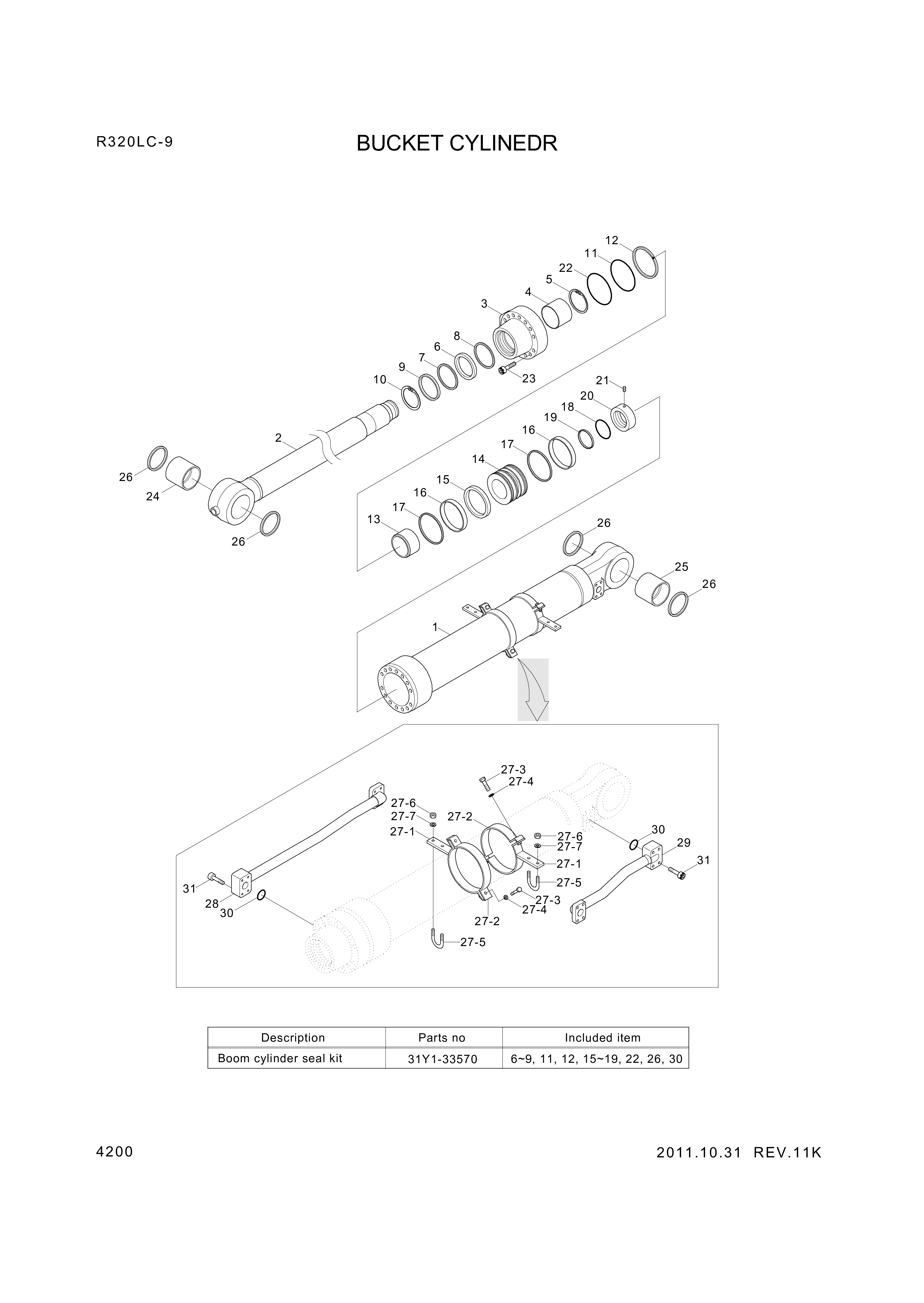 drawing for Hyundai Construction Equipment 31YC-31170 - BAND