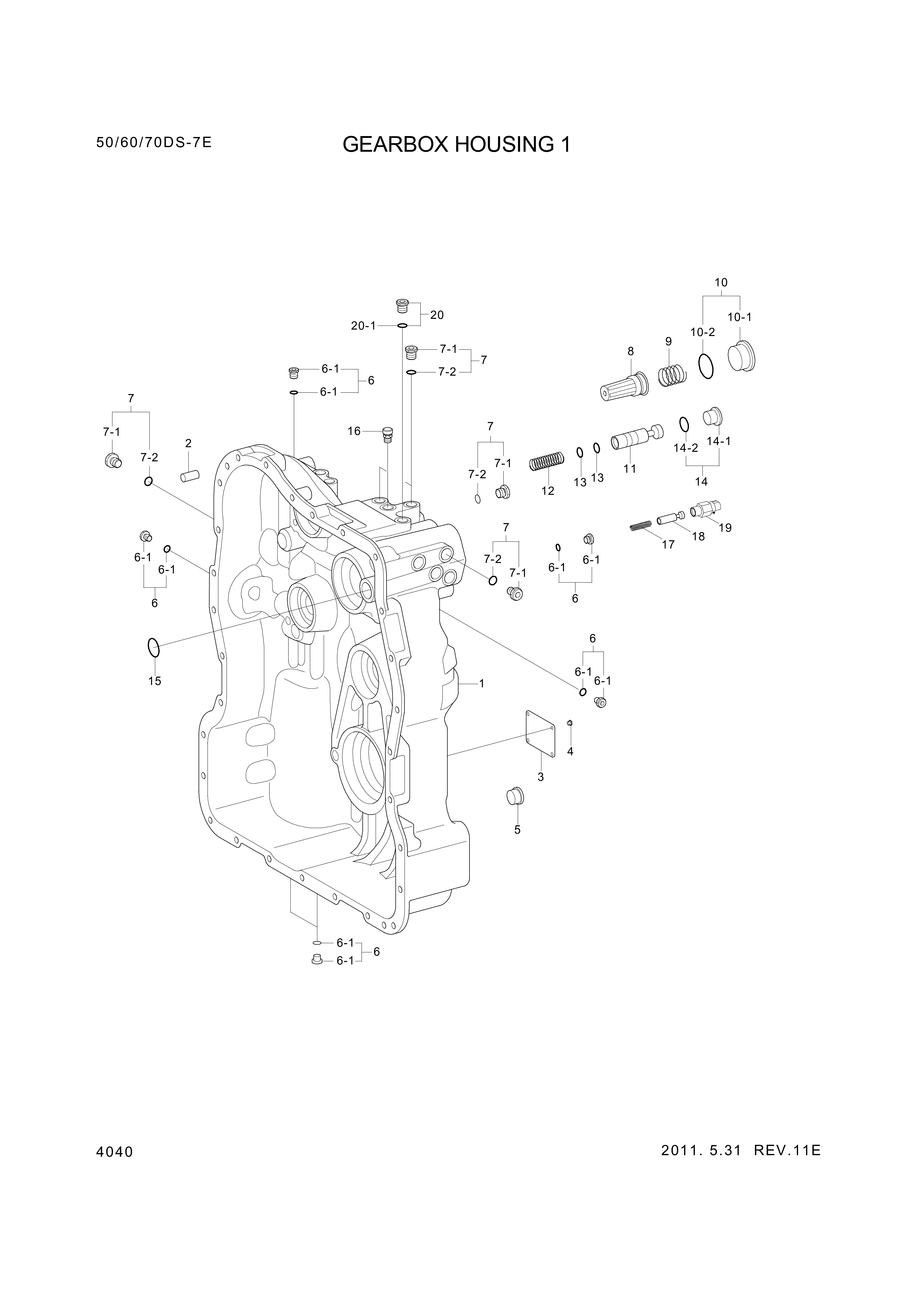 drawing for Hyundai Construction Equipment ZGAQ-03024 - HOUSING-GEARBOX