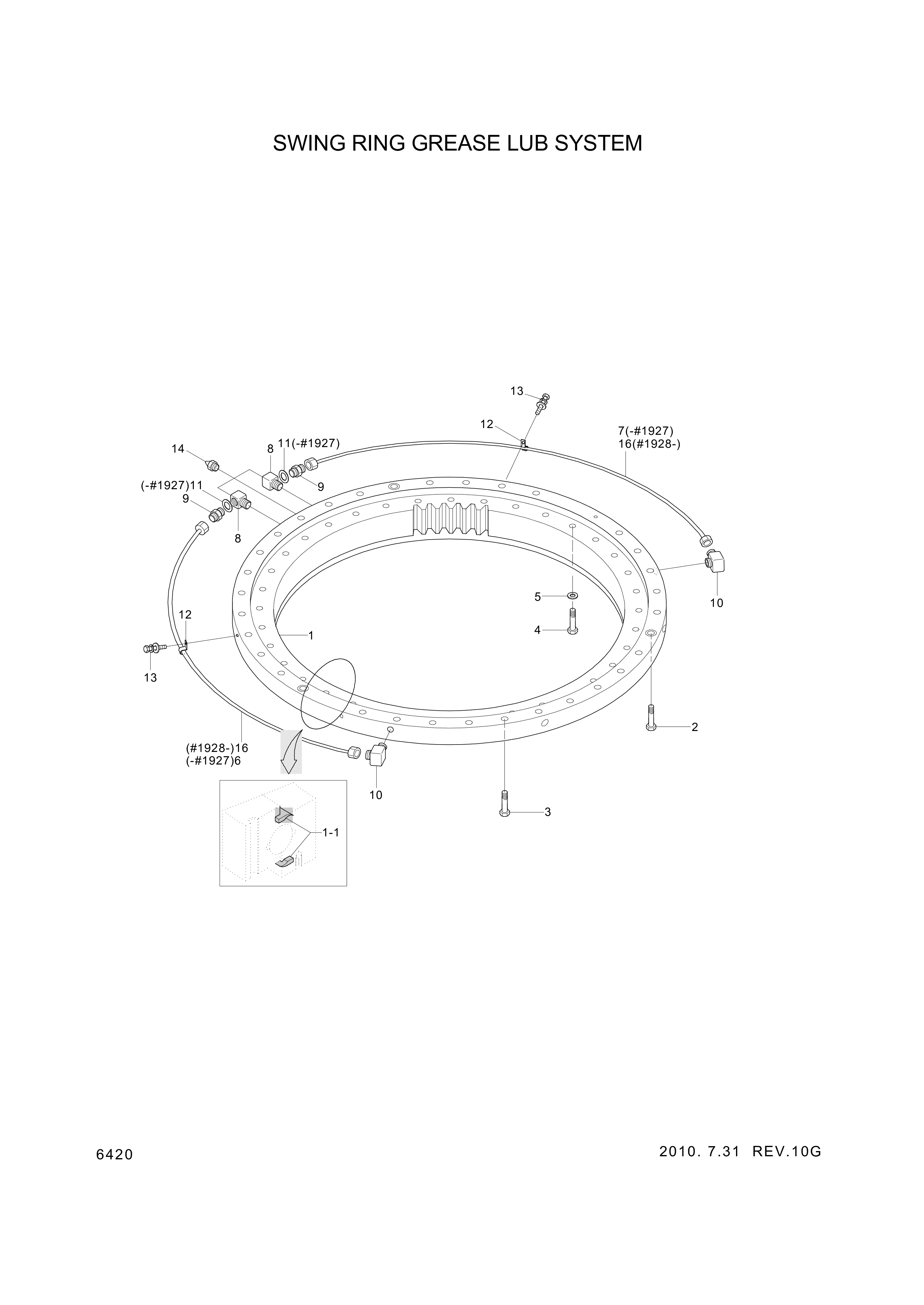 drawing for Hyundai Construction Equipment 81EA-26010 - PIPE ASSY-GREASE LH (figure 3)
