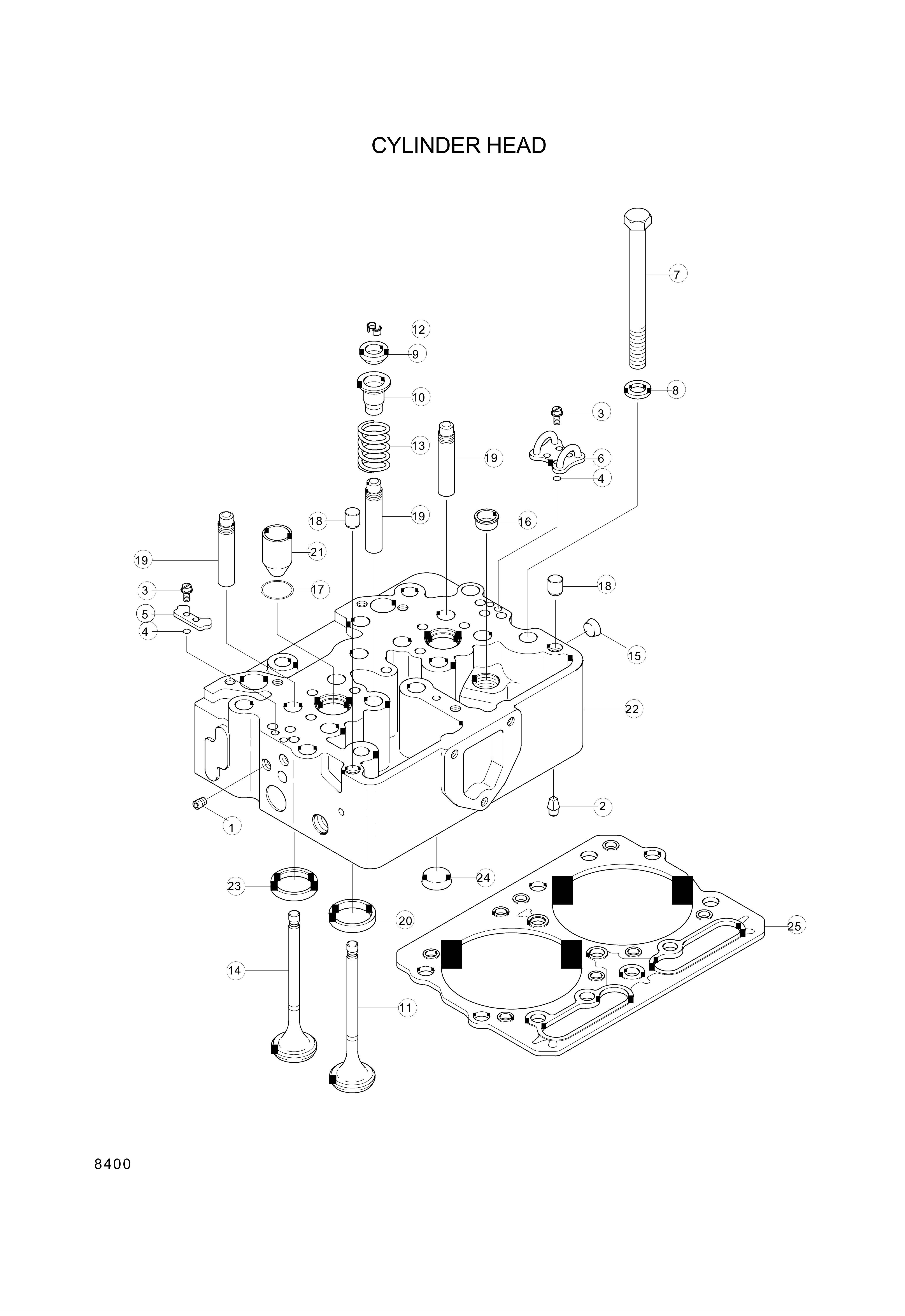 drawing for Hyundai Construction Equipment 3078360 - HEAD-CYL