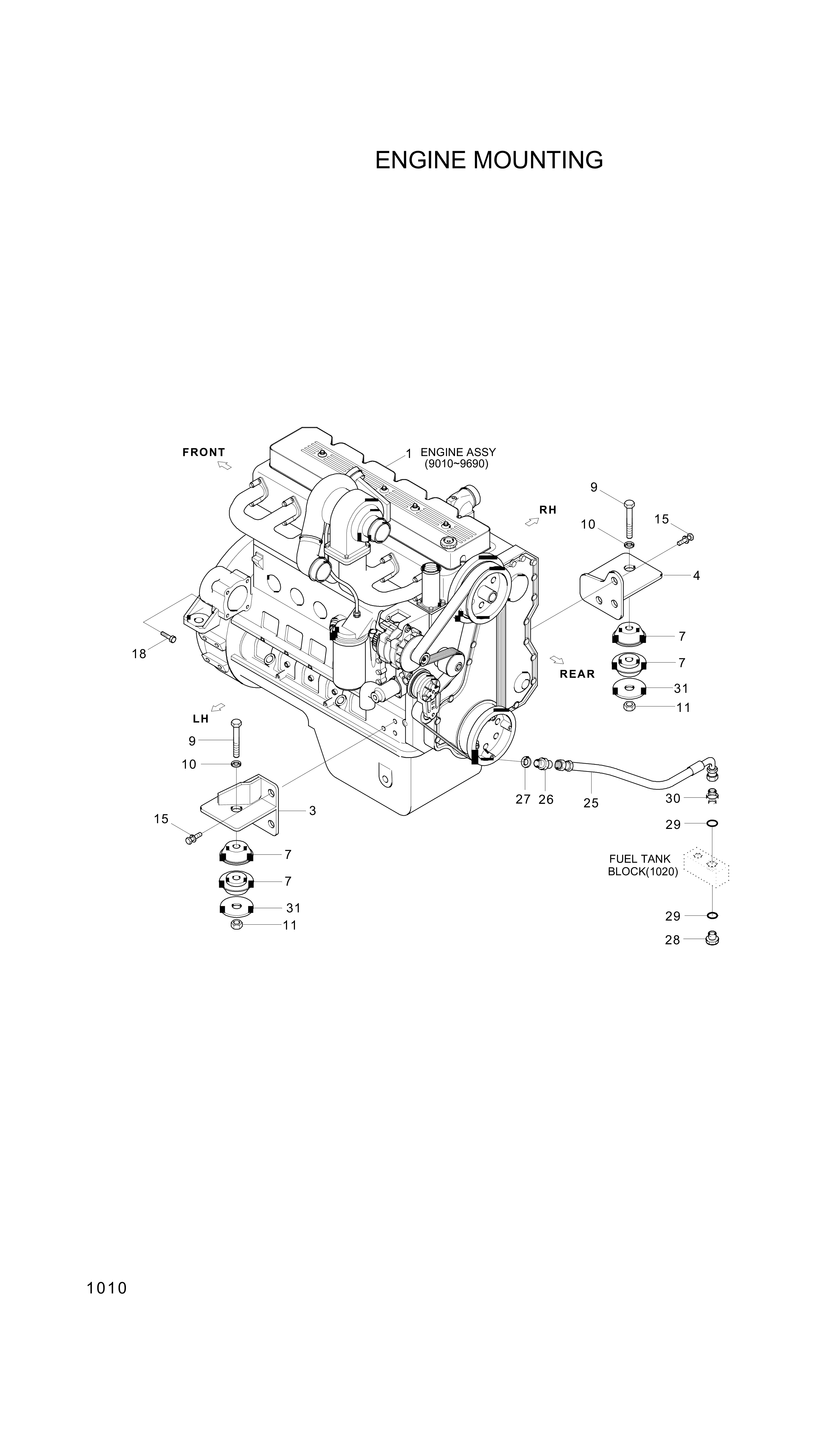 drawing for Hyundai Construction Equipment 11LD-00010 - ENGINE ASSY (figure 2)