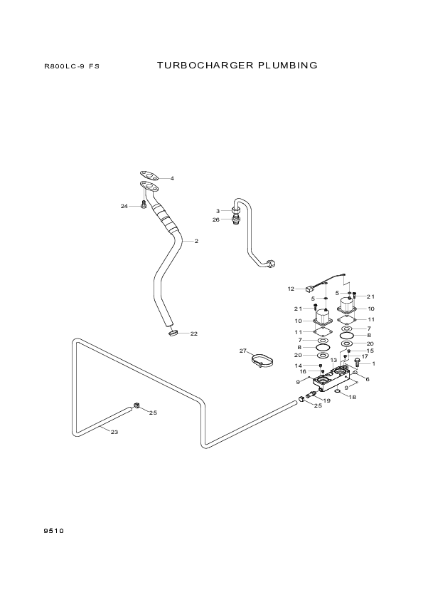 drawing for Hyundai Construction Equipment YUBP-05307 - SHIELD-VALVE (figure 2)