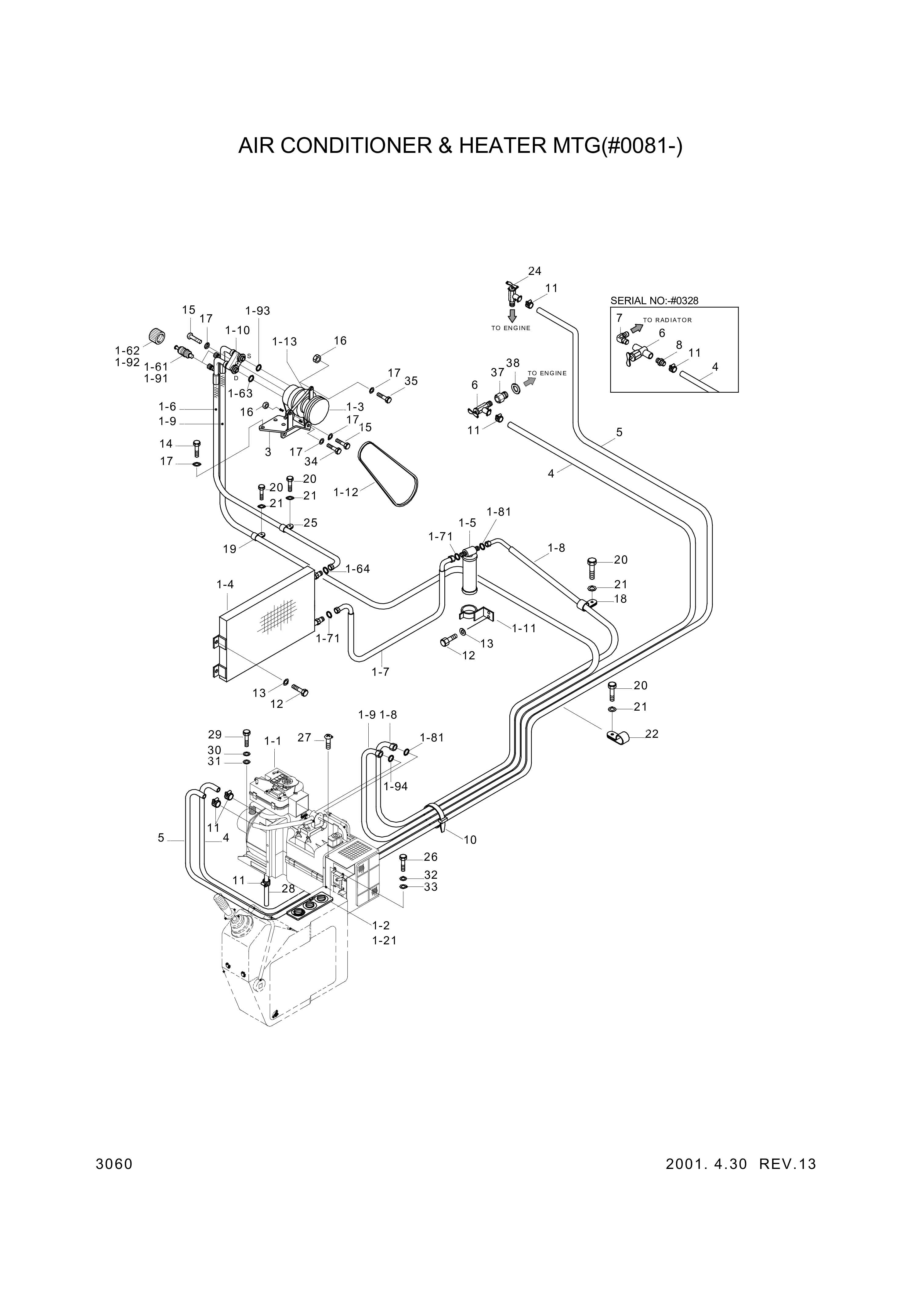 drawing for Hyundai Construction Equipment A200060701-Z0 - CONDENSOR ASSY,A/CON (figure 5)