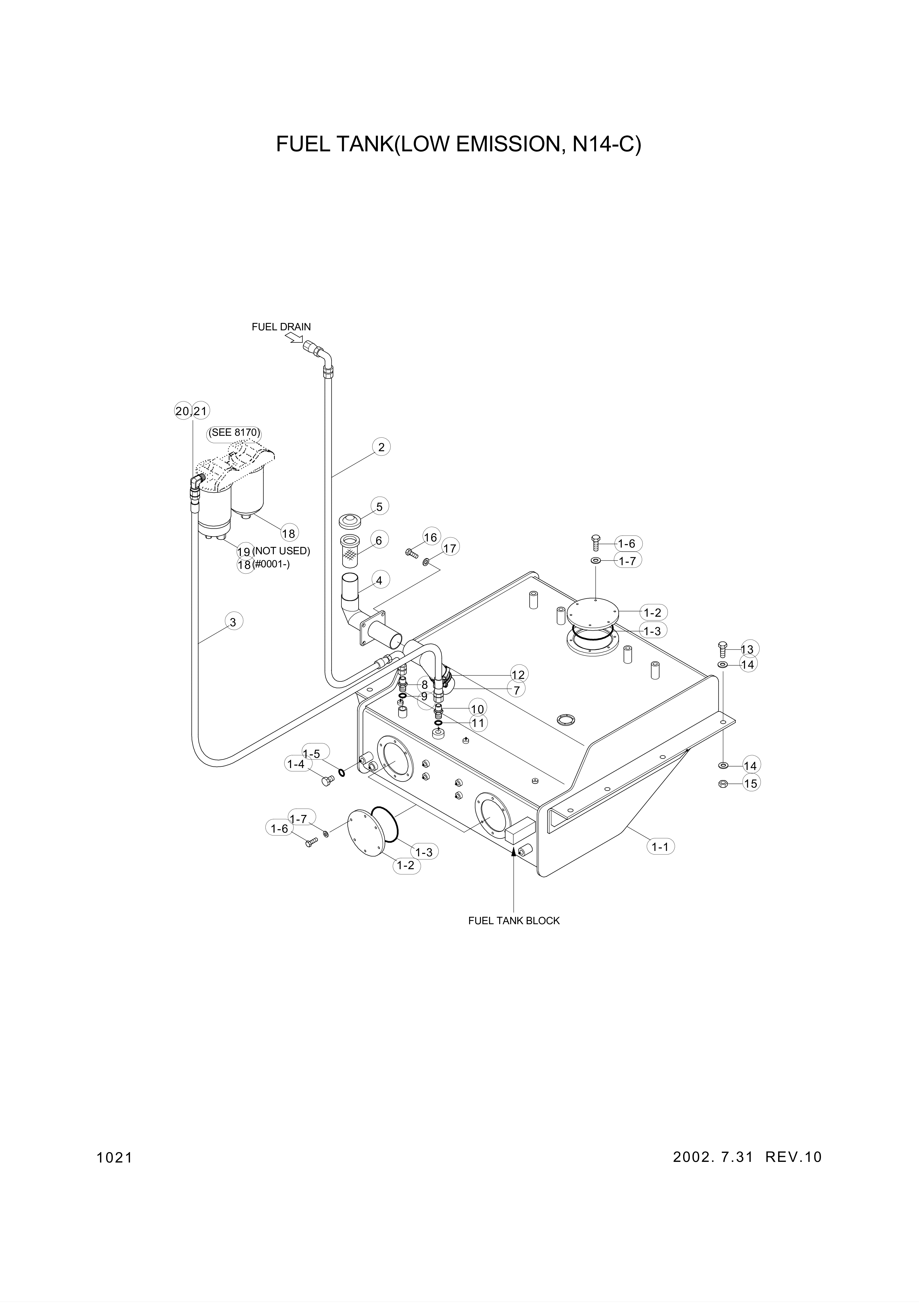 drawing for Hyundai Construction Equipment 11L6-01610 - HOSE-RETURN