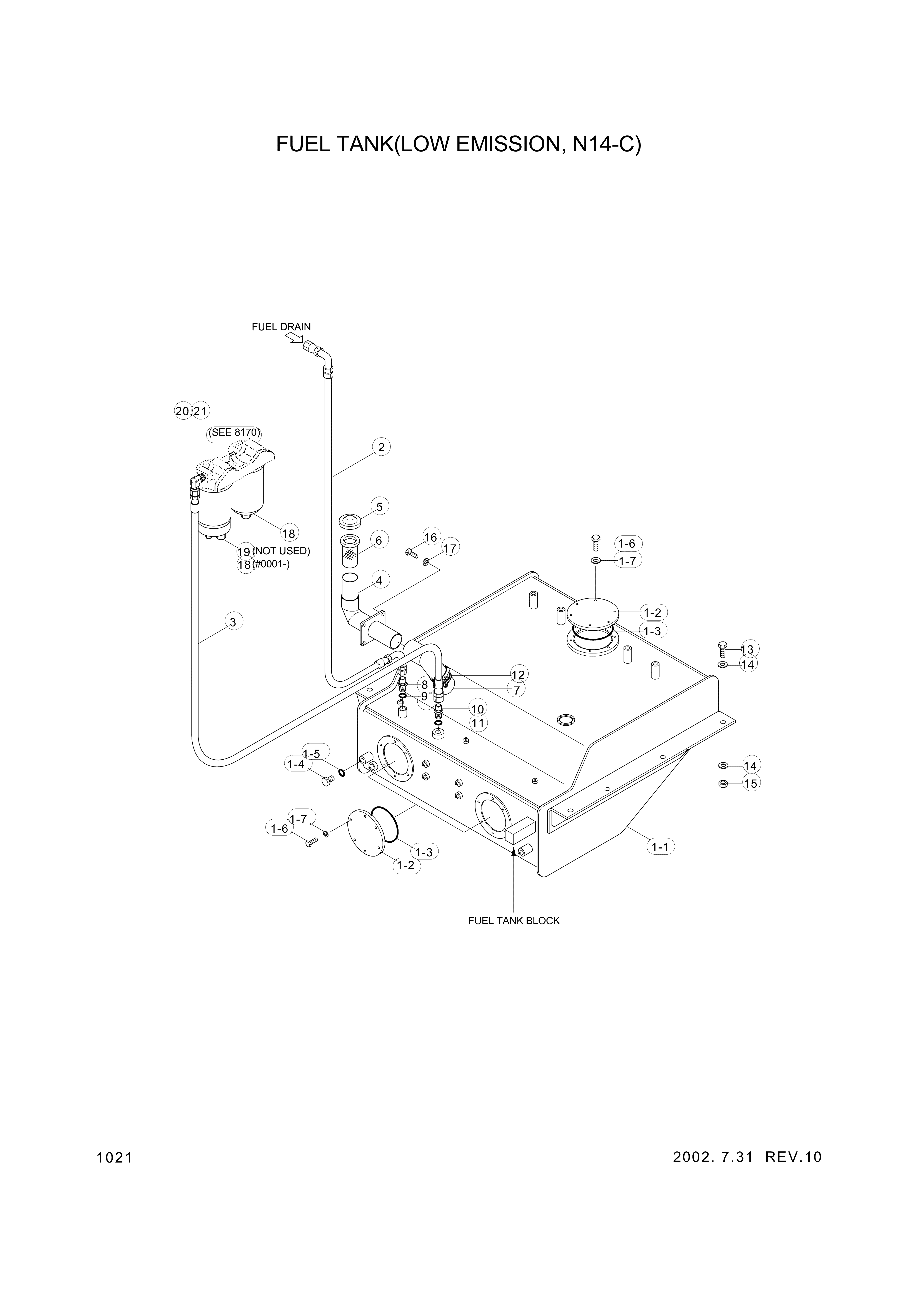 drawing for Hyundai Construction Equipment 11L6-00142 - BODY-FUELTANK (figure 1)