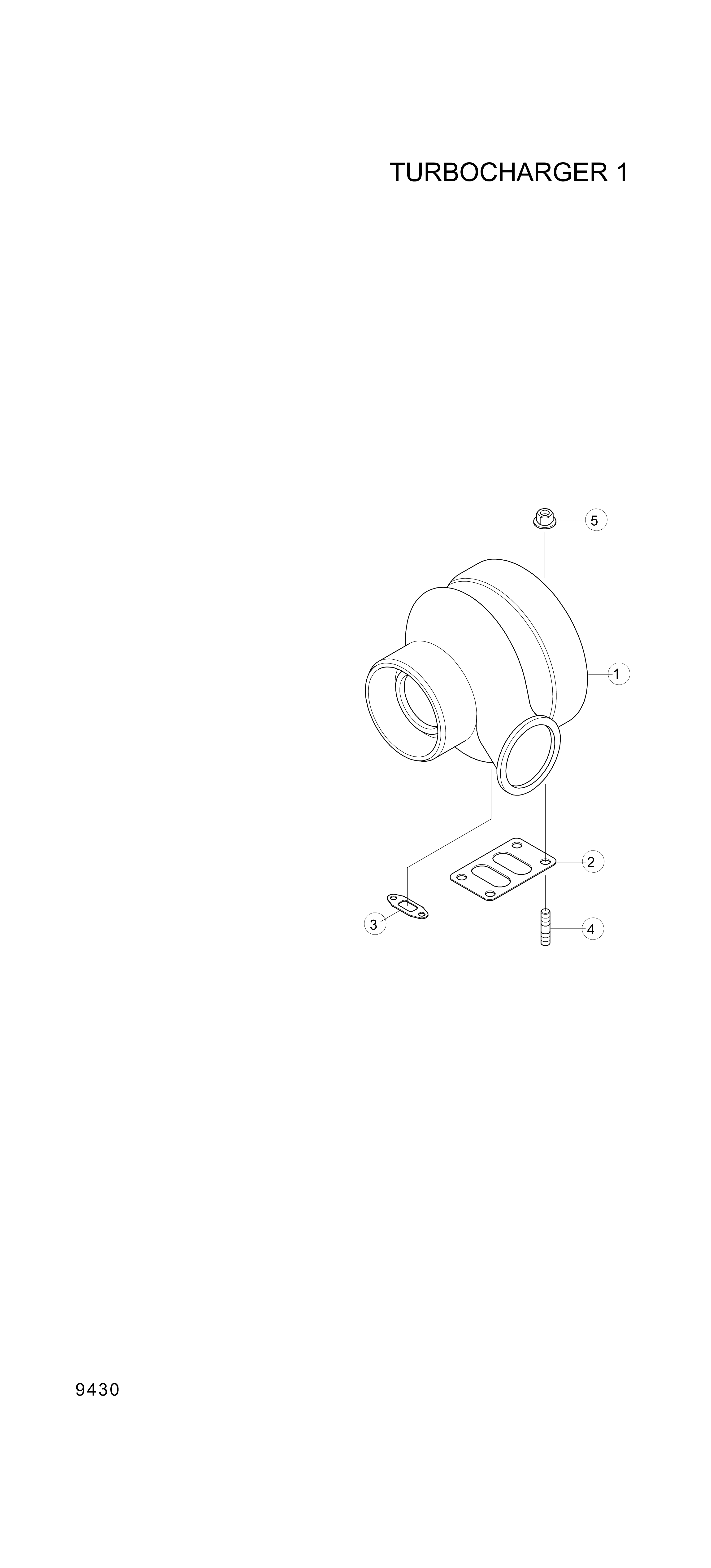 drawing for Hyundai Construction Equipment YUBP-05491 - TURBOCHARGER (figure 3)