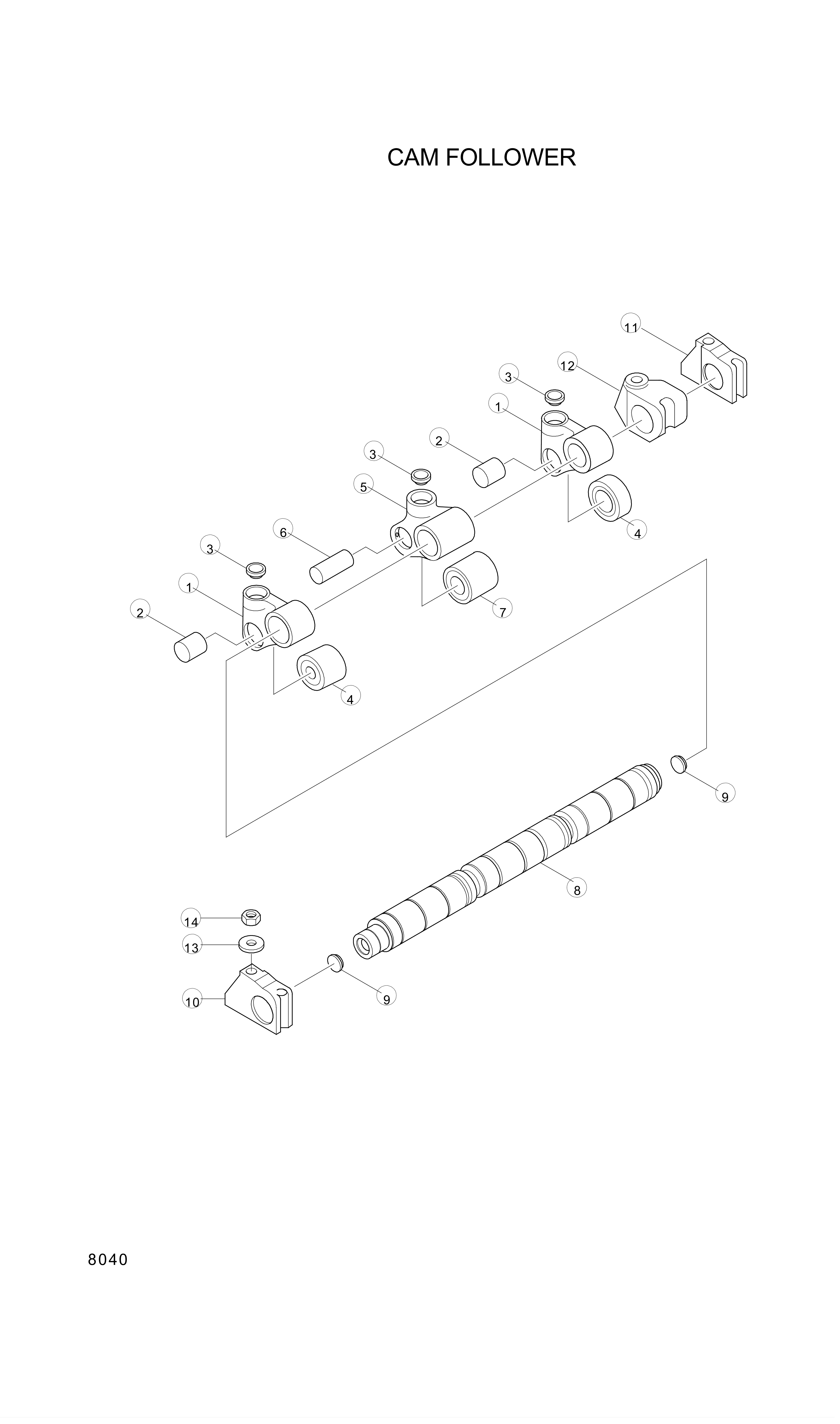 drawing for Hyundai Construction Equipment YUBP-06841 - ROLLER-FOLLOW (figure 3)