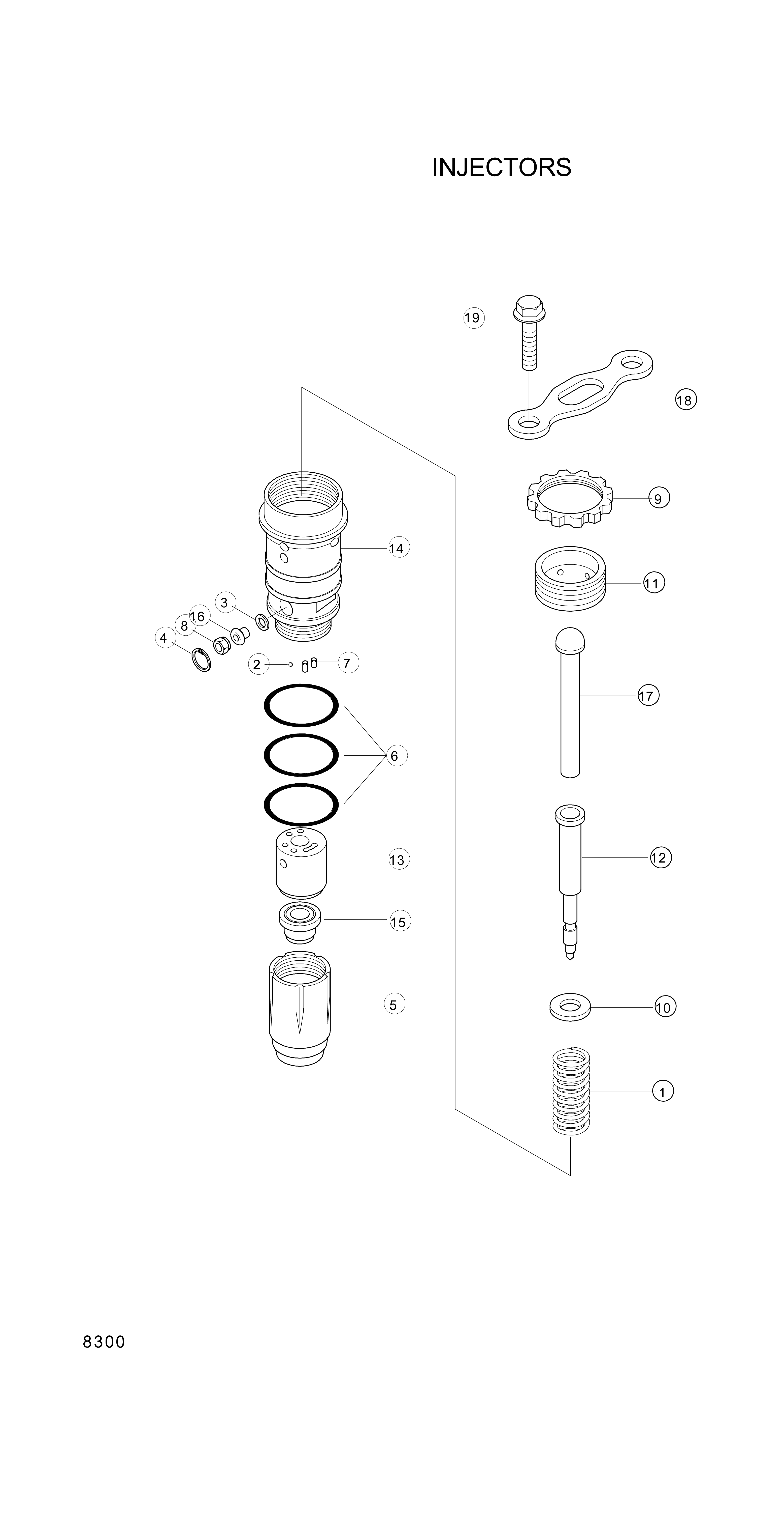 drawing for Hyundai Construction Equipment 3072885 - CLAMP INJECTOR (figure 1)