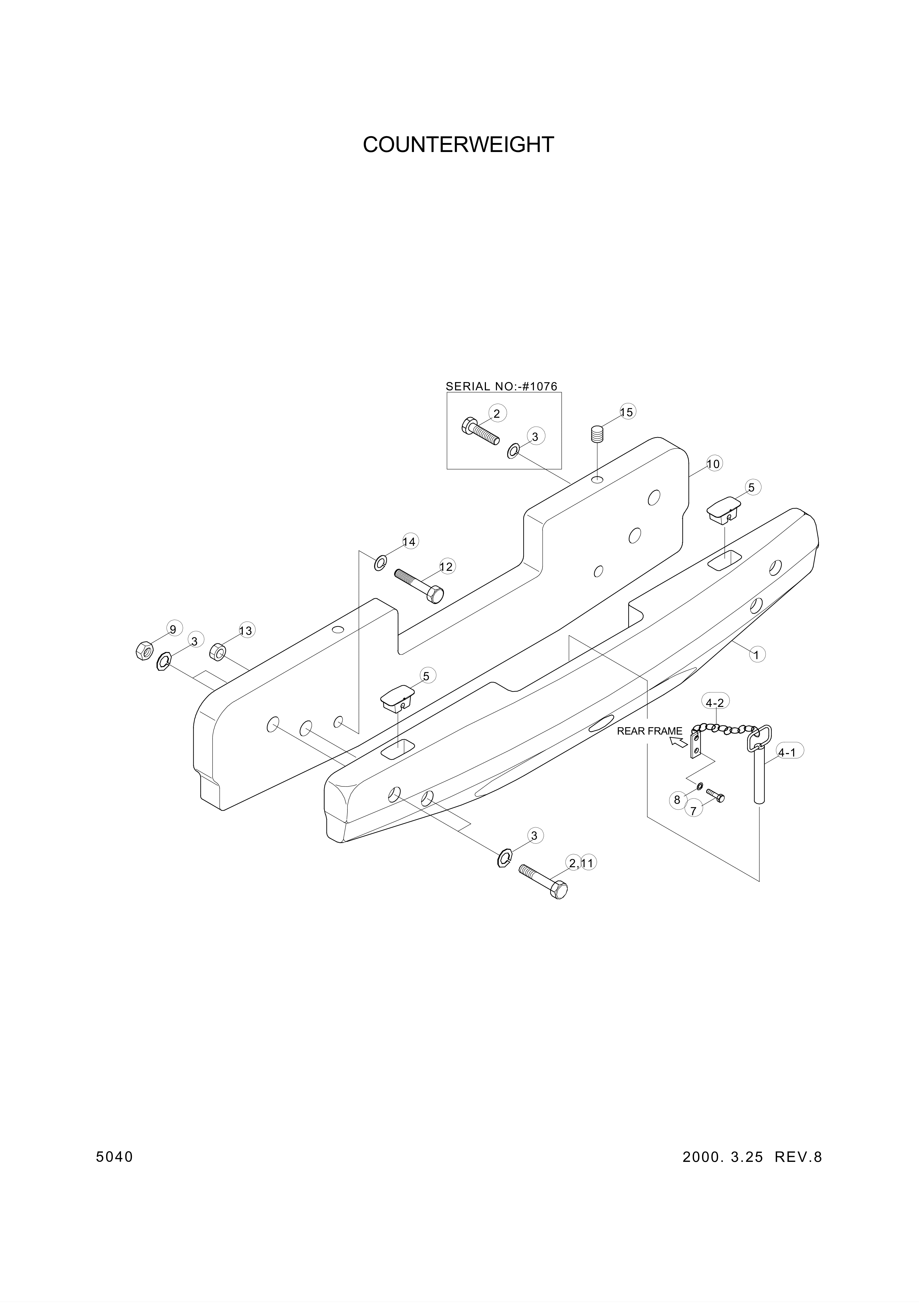 drawing for Hyundai Construction Equipment 54L1-01360 - COUNTERWEIGHT