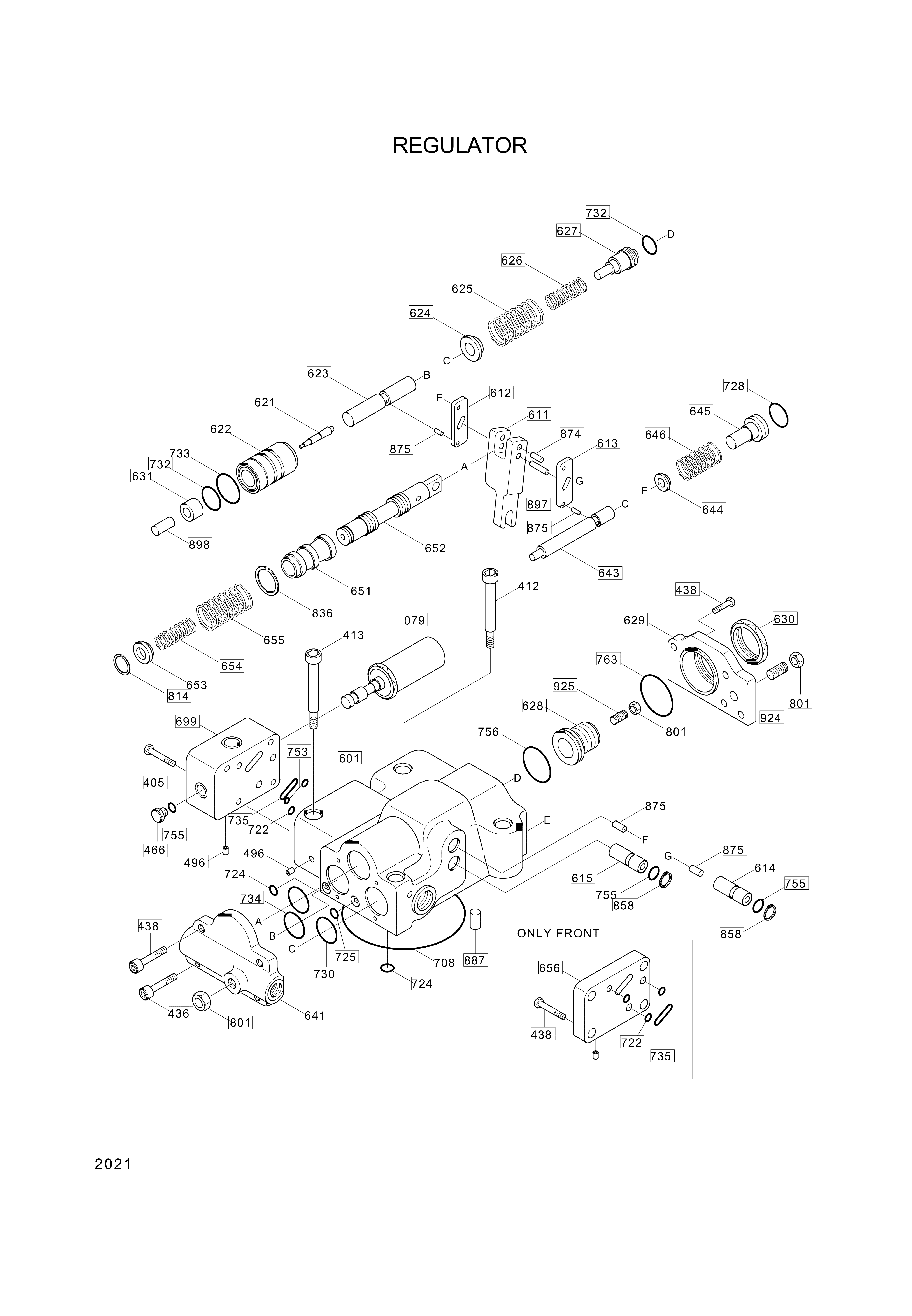 drawing for Hyundai Construction Equipment XKAH-02483 - REGULATOR ASSY (figure 2)