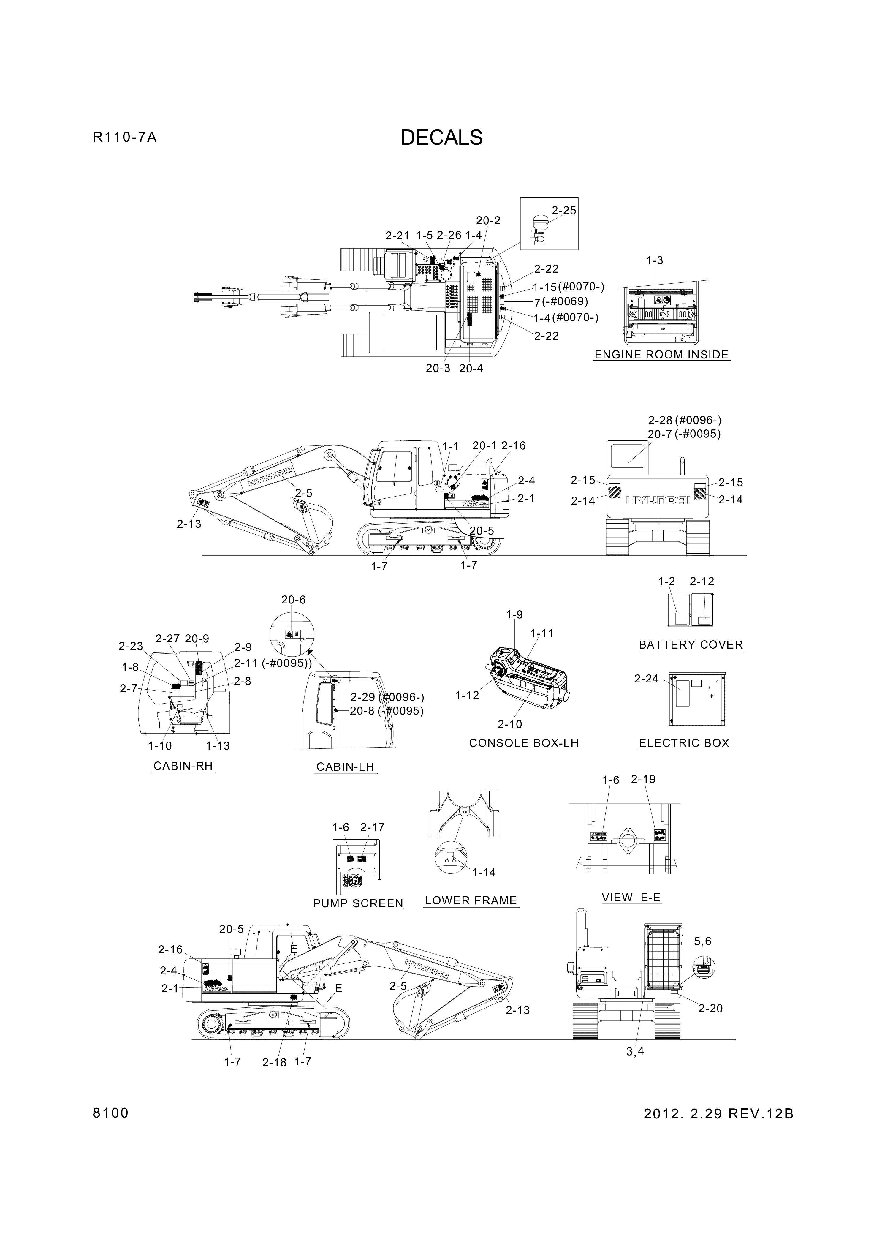 drawing for Hyundai Construction Equipment 93N3-02100 - DECAL KIT-LIFT CHART (figure 1)