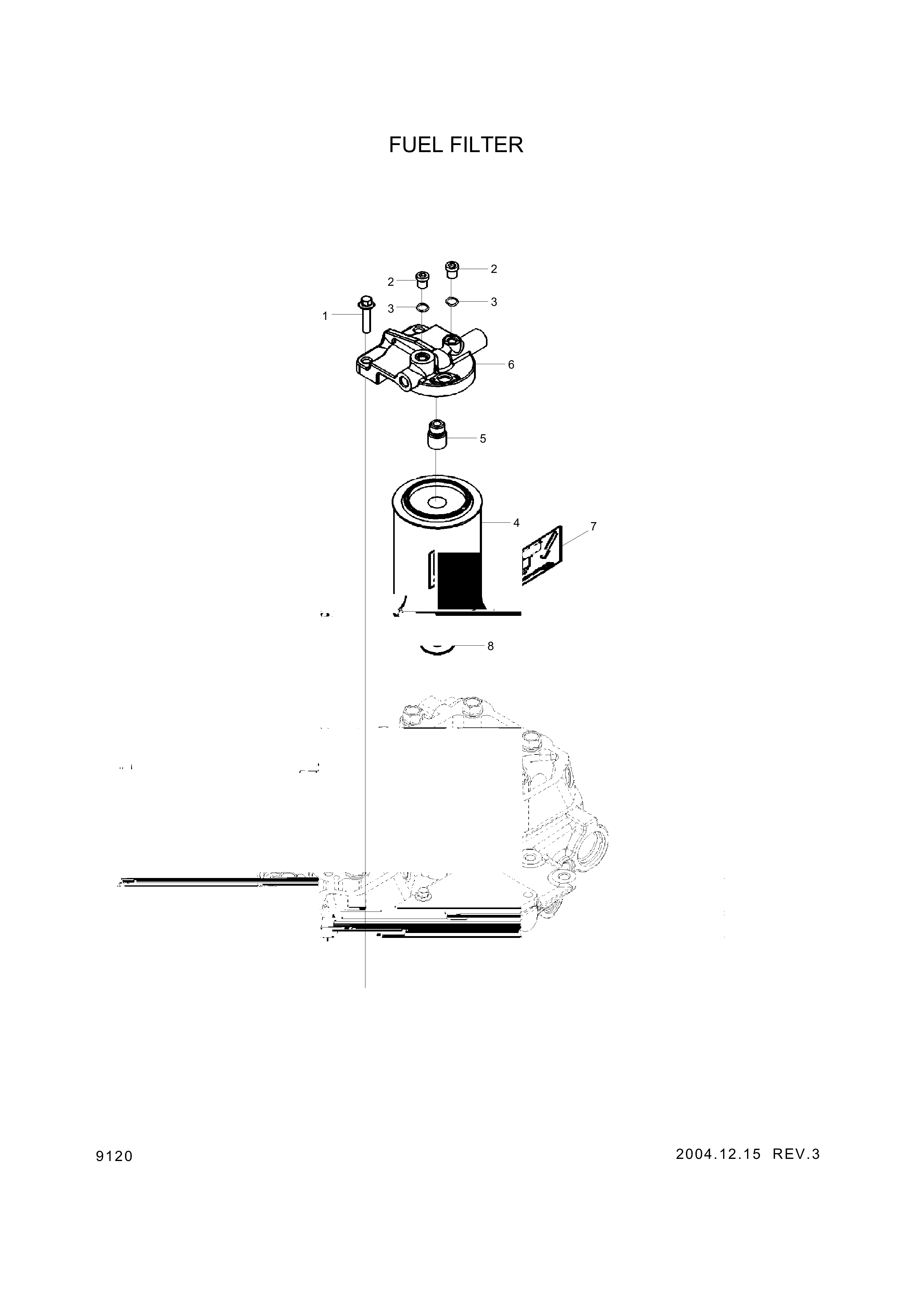 drawing for Hyundai Construction Equipment YUBP-06833 - FILTER-FUEL (figure 1)