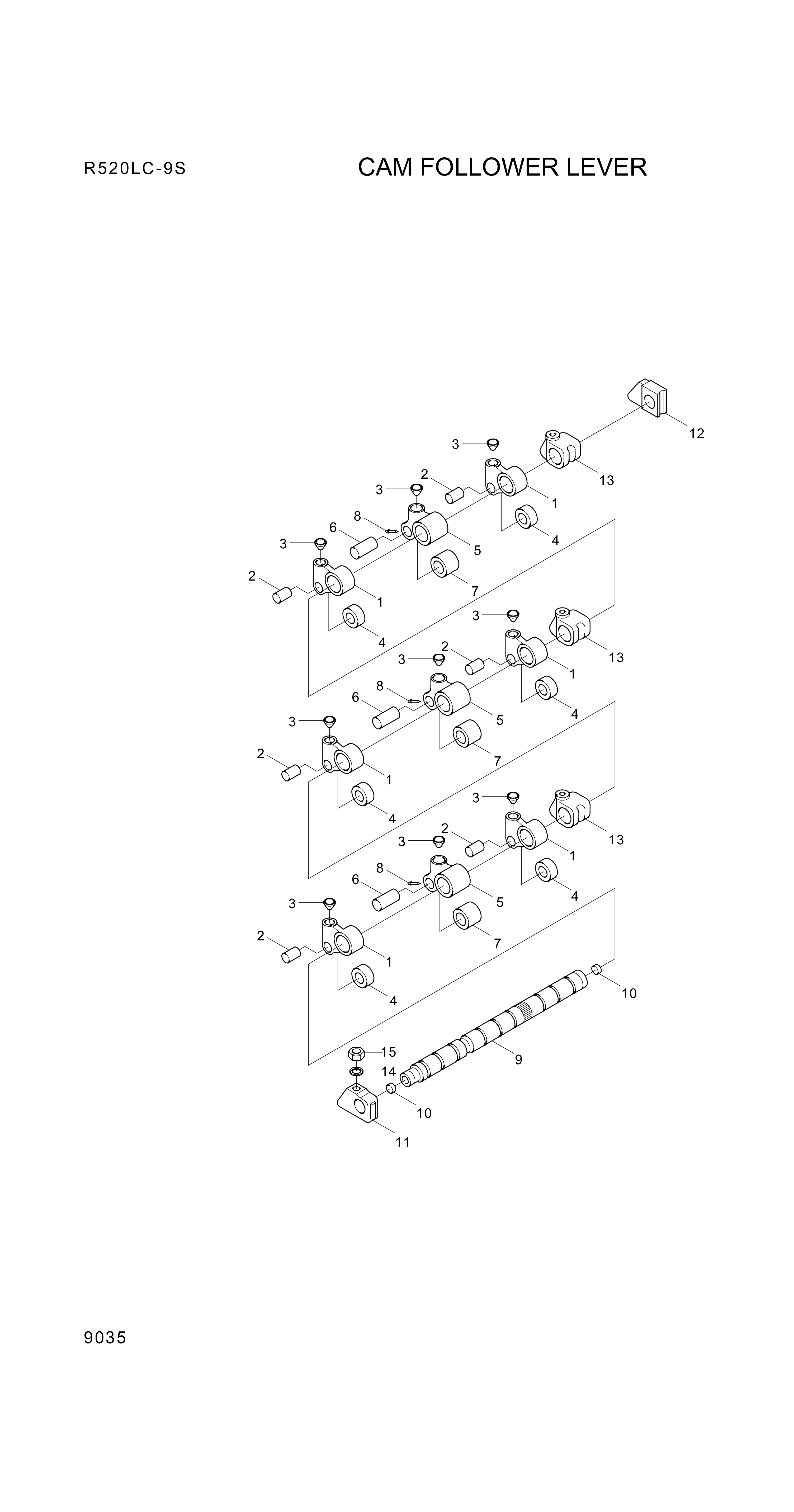 drawing for Hyundai Construction Equipment YUBP-05430 - LEVER-CAMFOLLOW (figure 5)