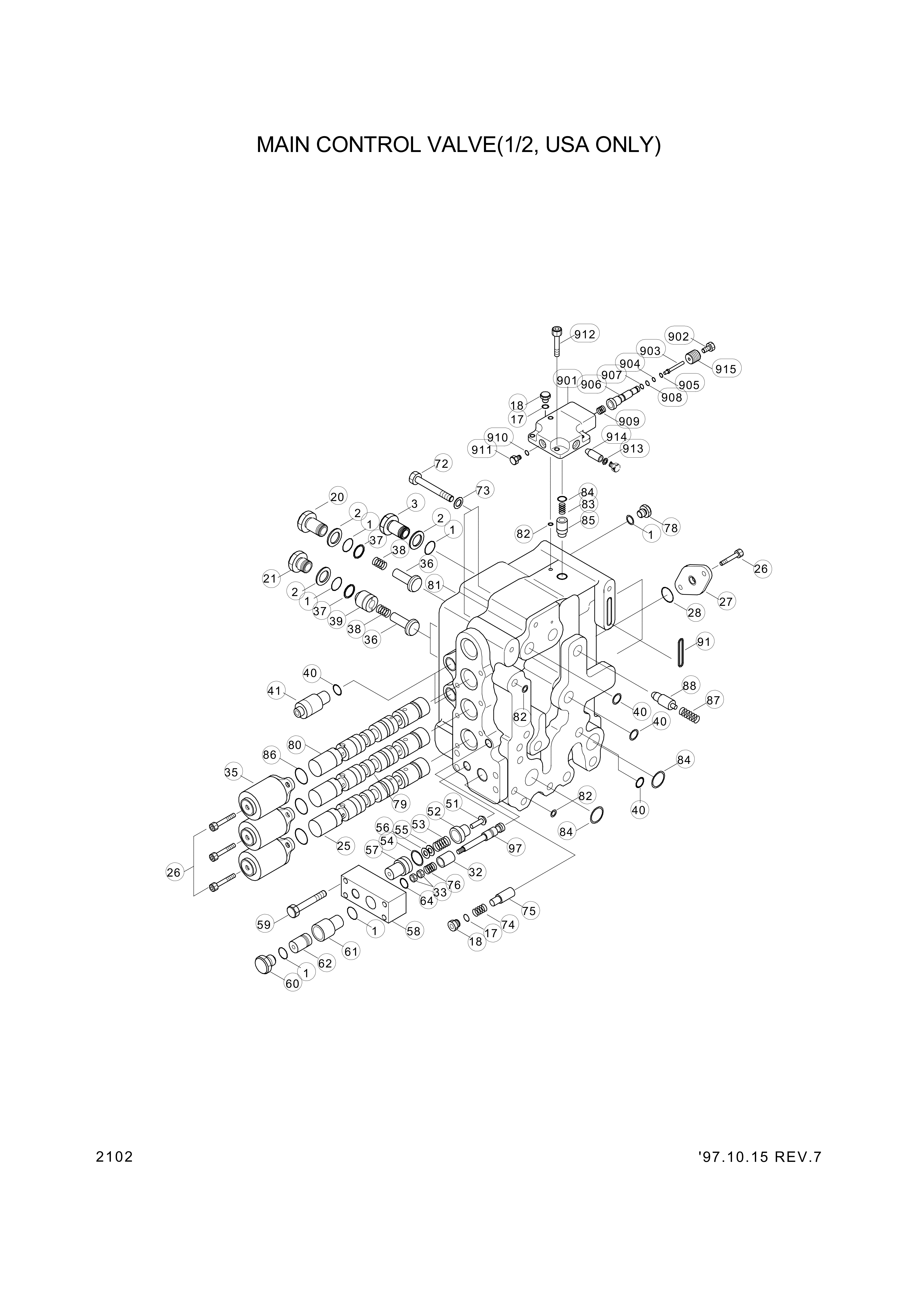drawing for Hyundai Construction Equipment 3512-061 - PISTON-VALVE (figure 4)