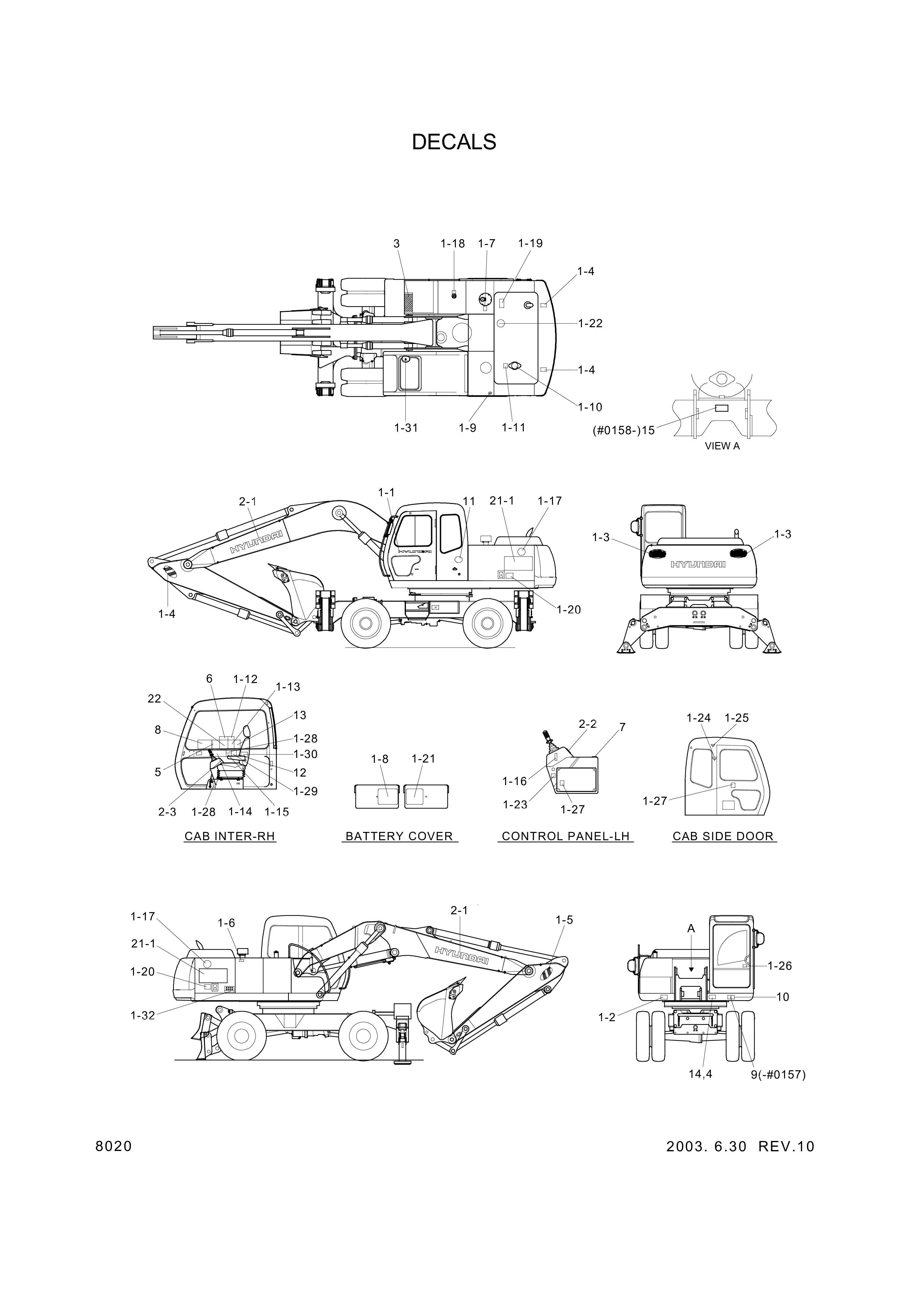 drawing for Hyundai Construction Equipment 95EA-29020 - DECAL-CONTROL IDEOGRAM (figure 1)