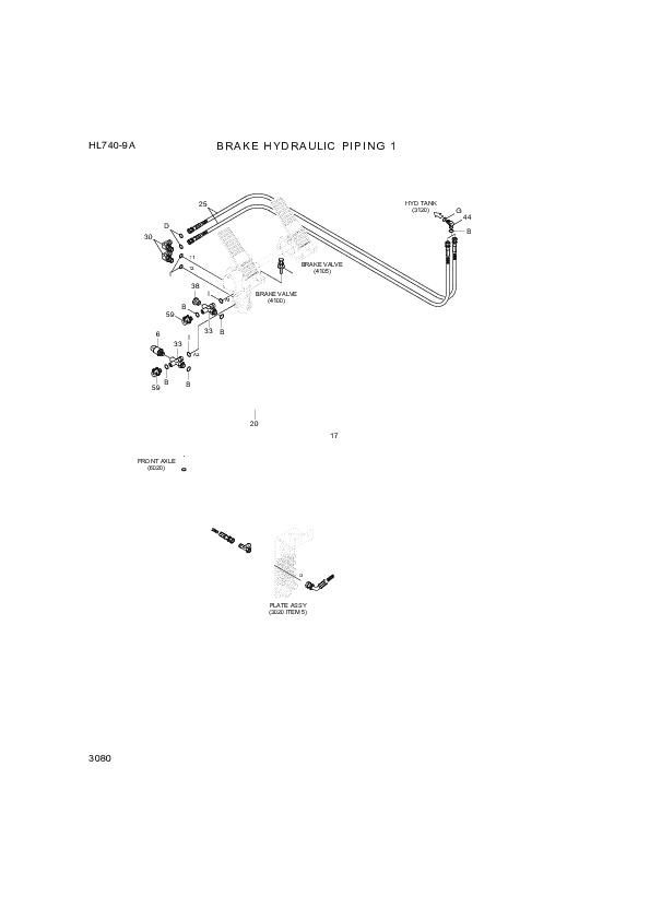 drawing for Hyundai Construction Equipment P930-082044 - HOSE ASSY-ORFS&THD