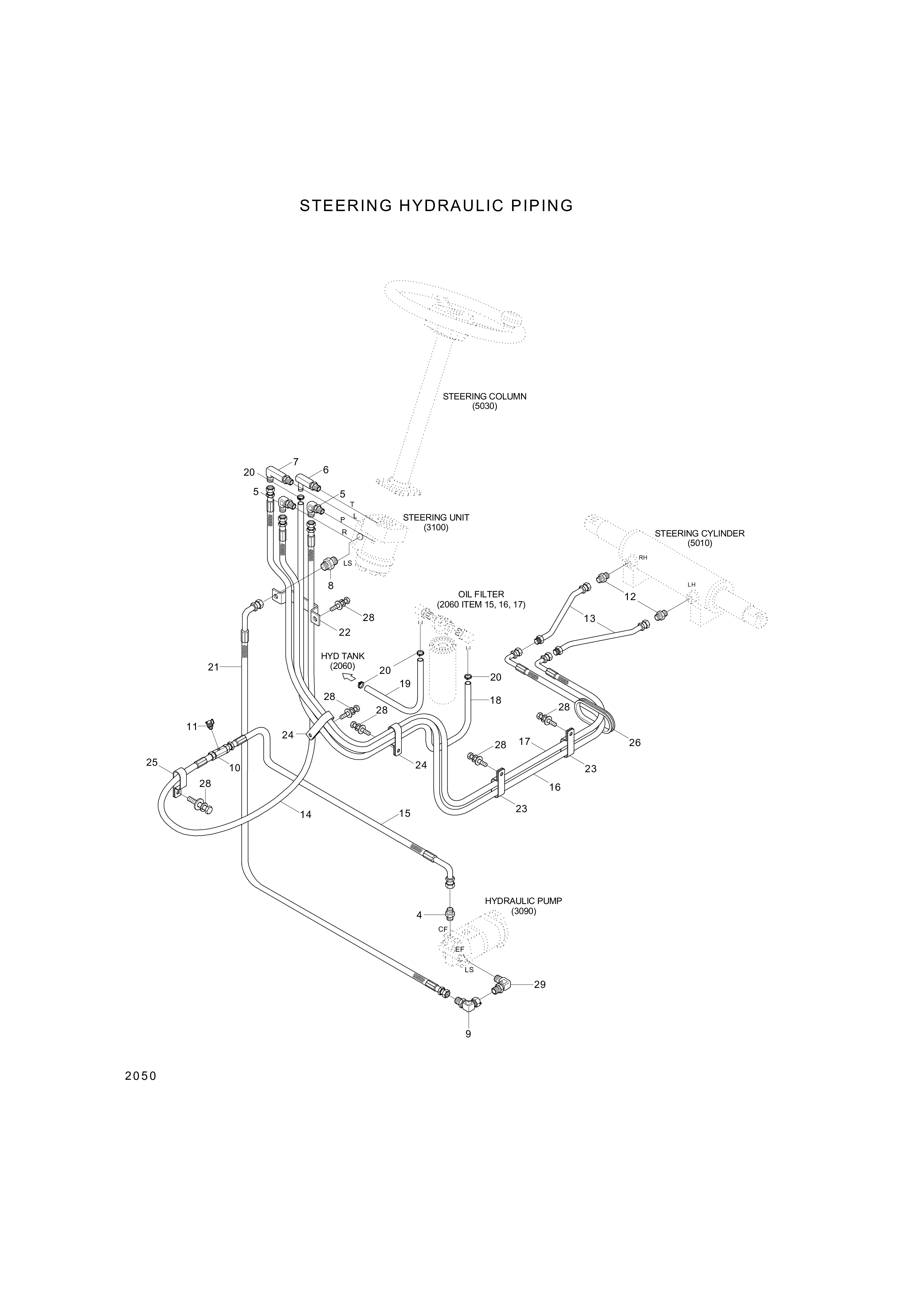 drawing for Hyundai Construction Equipment P930-043032 - HOSE ASSY-ORFS&THD (figure 4)
